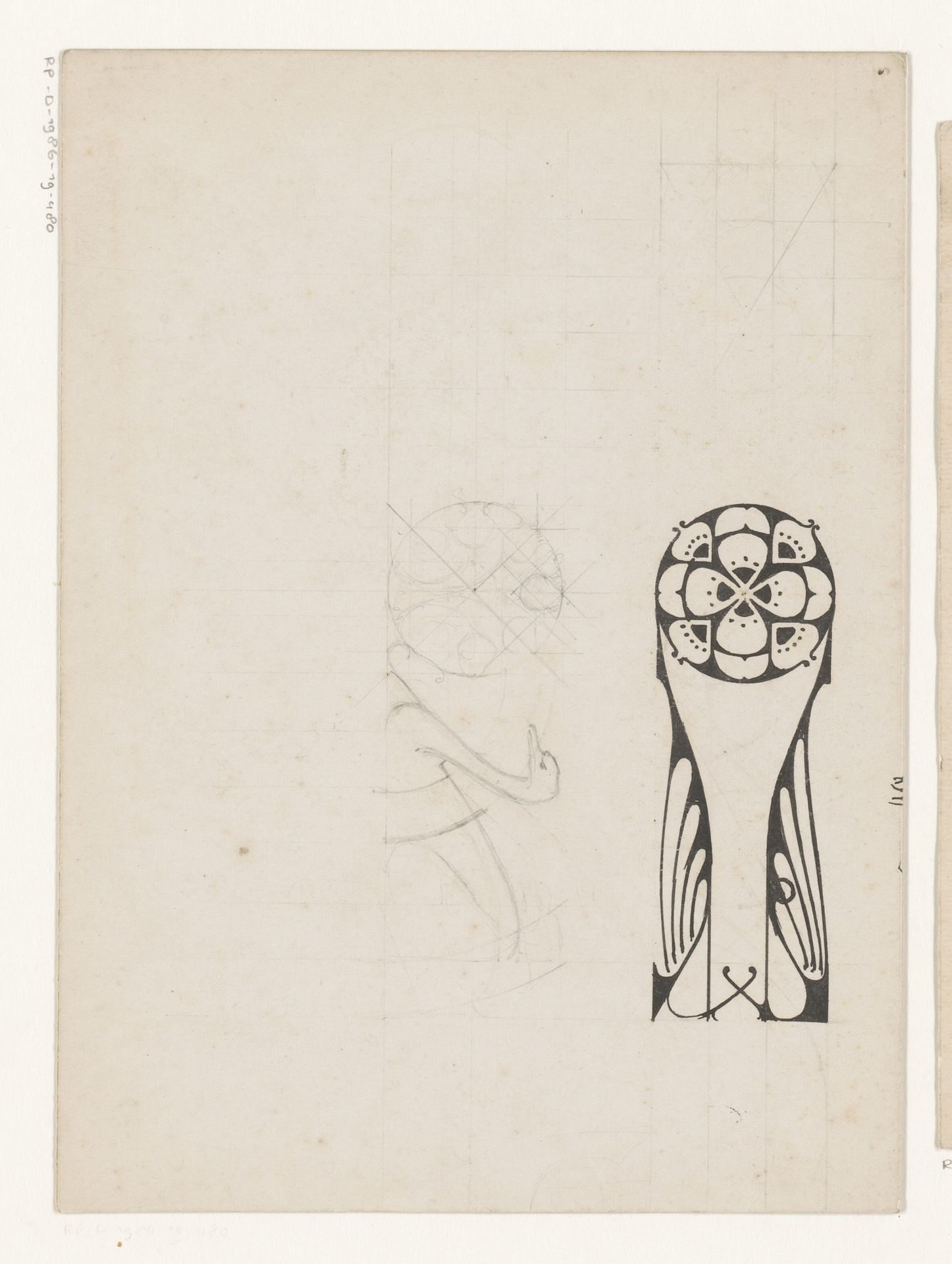 Ontwerpen voor een titelhoofd met een zwaan en bloem by Reinier Willem Petrus de (1874-1952) Vries