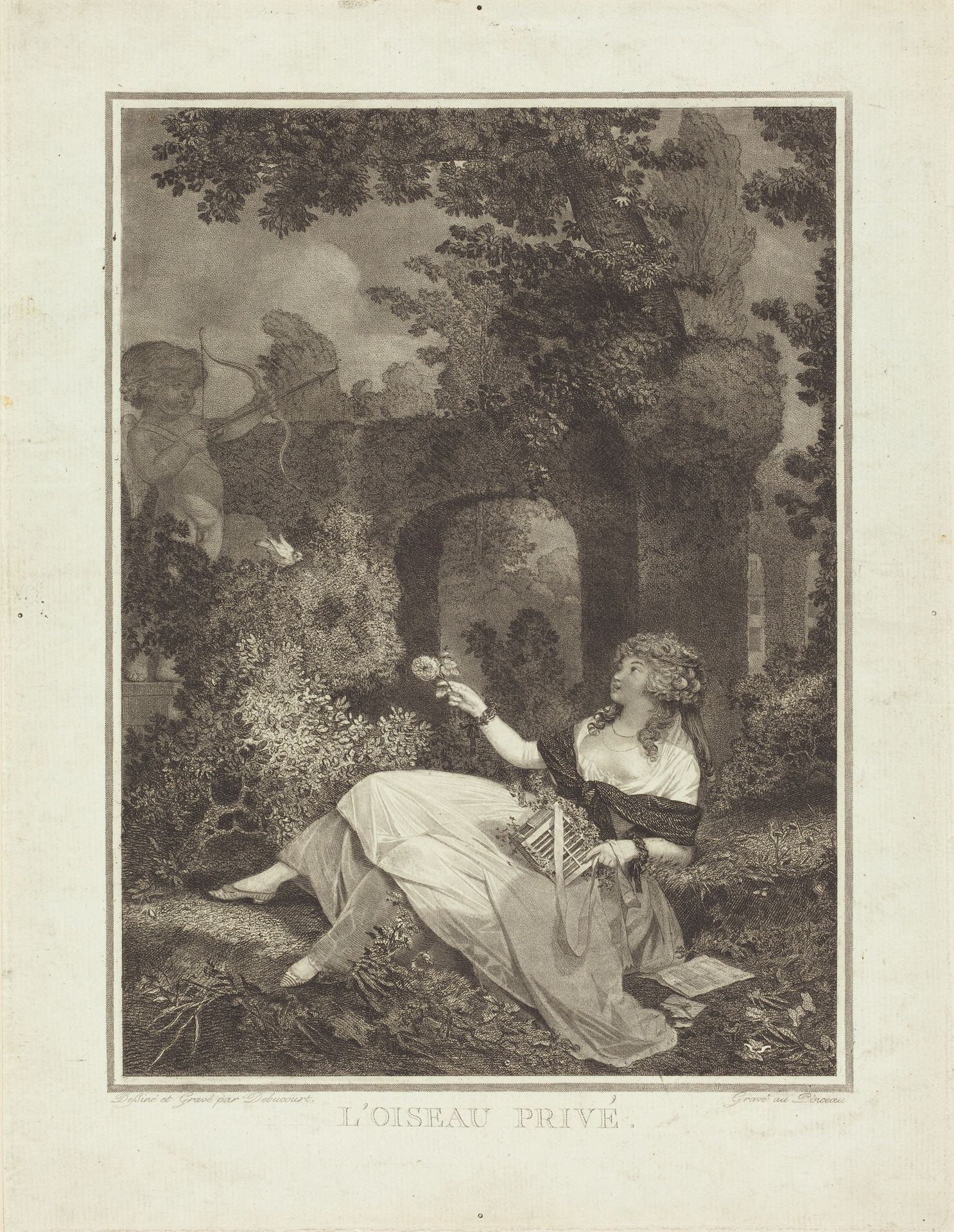 L'Oiseau prive by Louis Philibert Debucourt