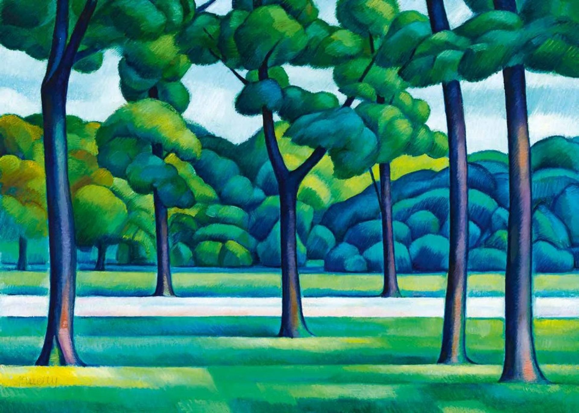 Park Detail with Trees by Kmetty János