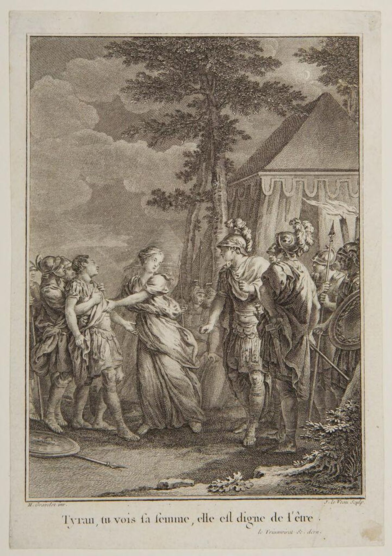 Scene from Voltaire's "Le Triumviral" by Jean Jacques Leveau