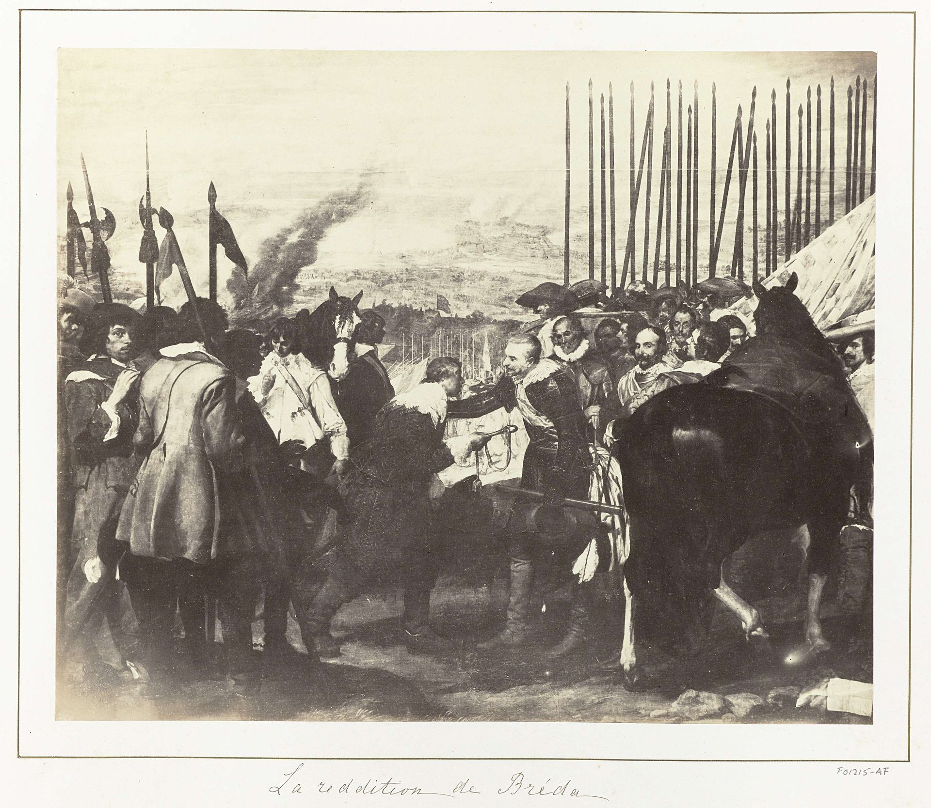 Fotoreproductie van een schilderij door Velázques, voorstellend de overgave van Breda by Anonymous
