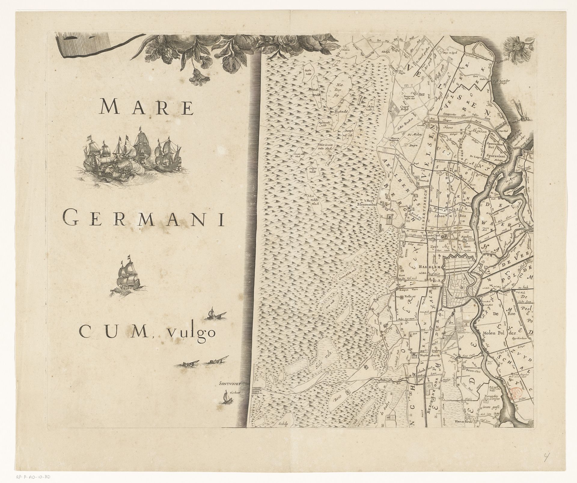 Kaart van het Hoogheemraadschap van Rijnland (vierde deel) by Cornelis (I) Danckerts