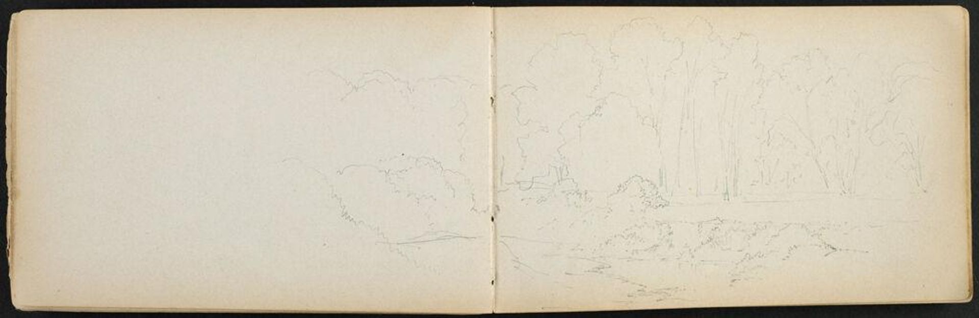 Partial Landscape; verso: Partial Landscape with River by Benjamin Champney