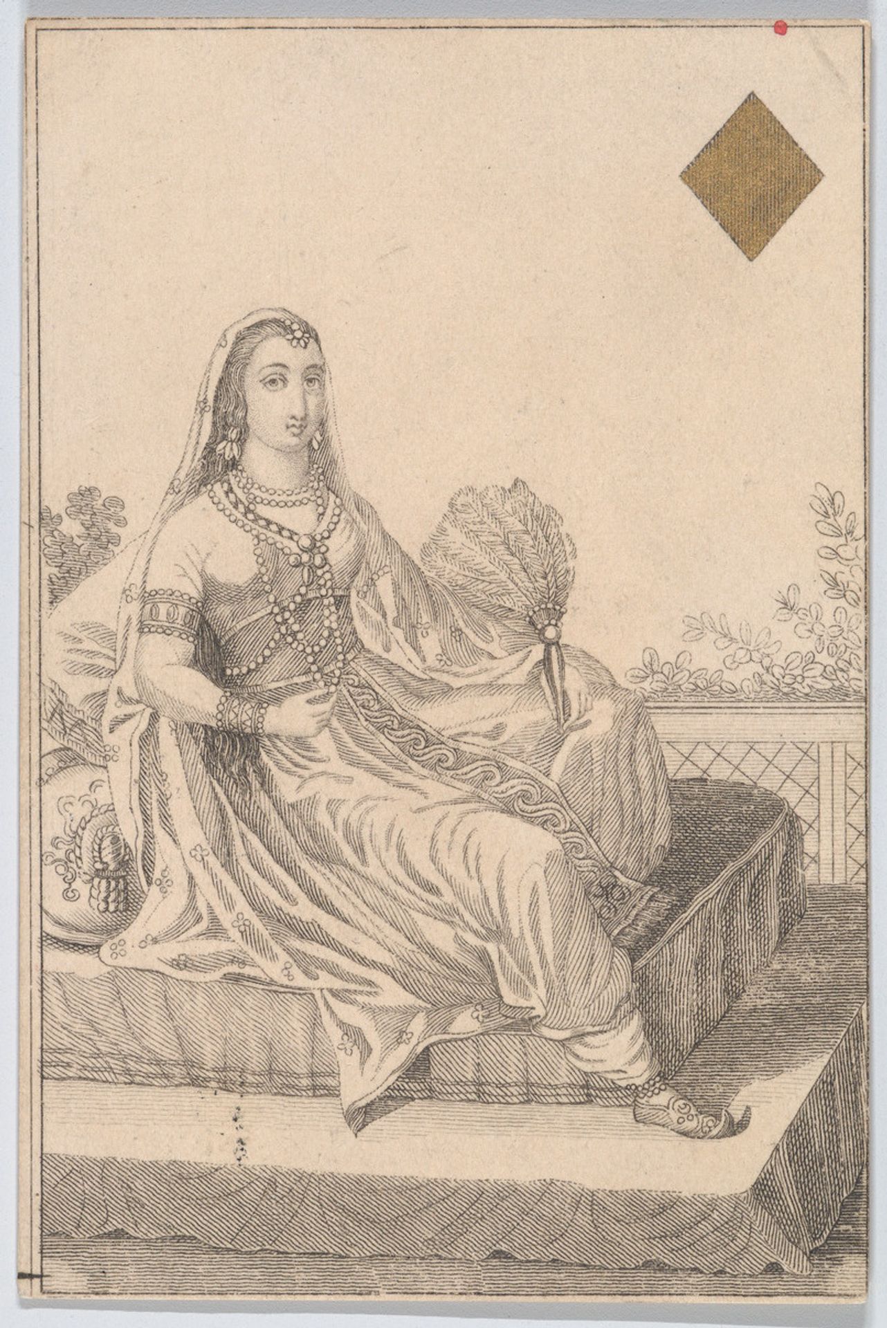 Queen (Stutira from Persia), from "Court Game of Geography" by William and Henry Rock