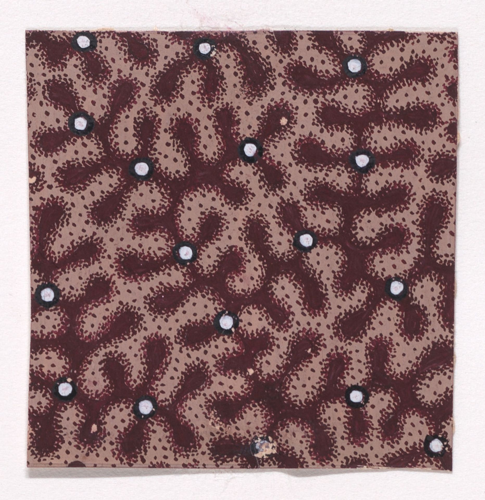 Textile Design with a Pattern of Garlands of Stylized Leaves Splattered with Pearls Over a Stippled Background by Anonymous
