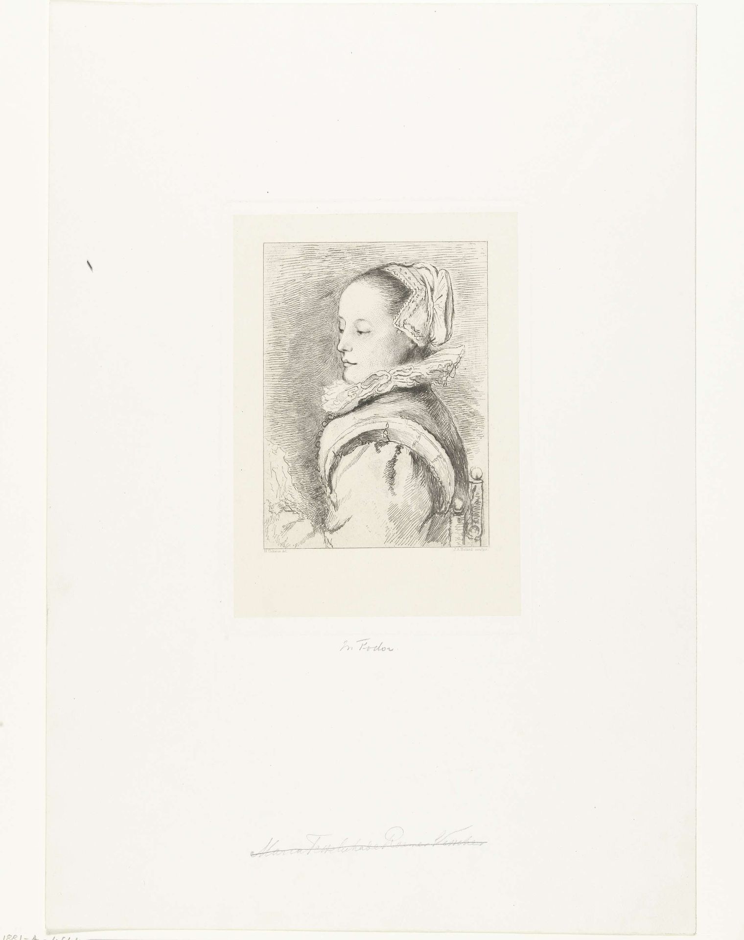 Portret van een jonge vrouw by Johannes Arnoldus Boland