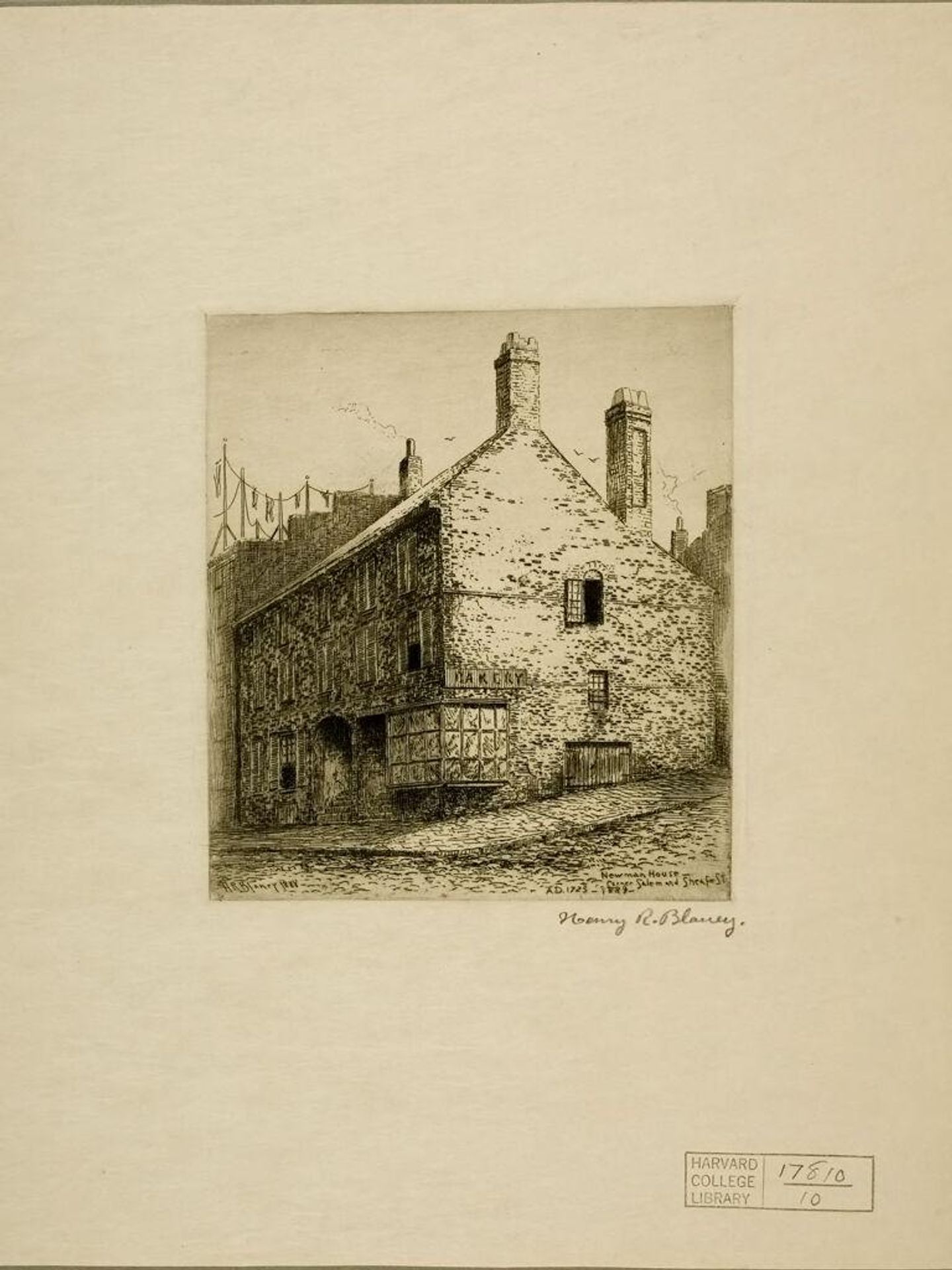 Newman House, Corner Salem and Sheafe Streets, A.D. 1725-1889 by Henry Robertson