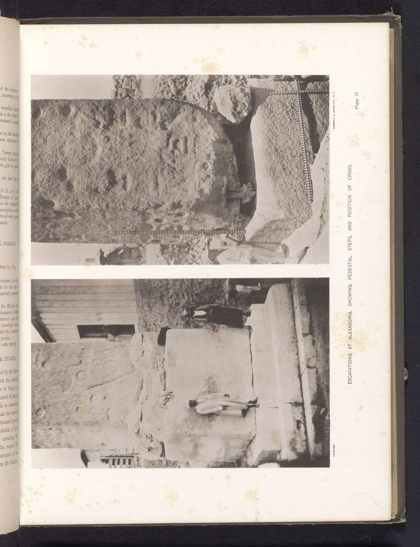 Excavations at Alexandria, showing pedestal, steps, and position of crabs by Anonymous