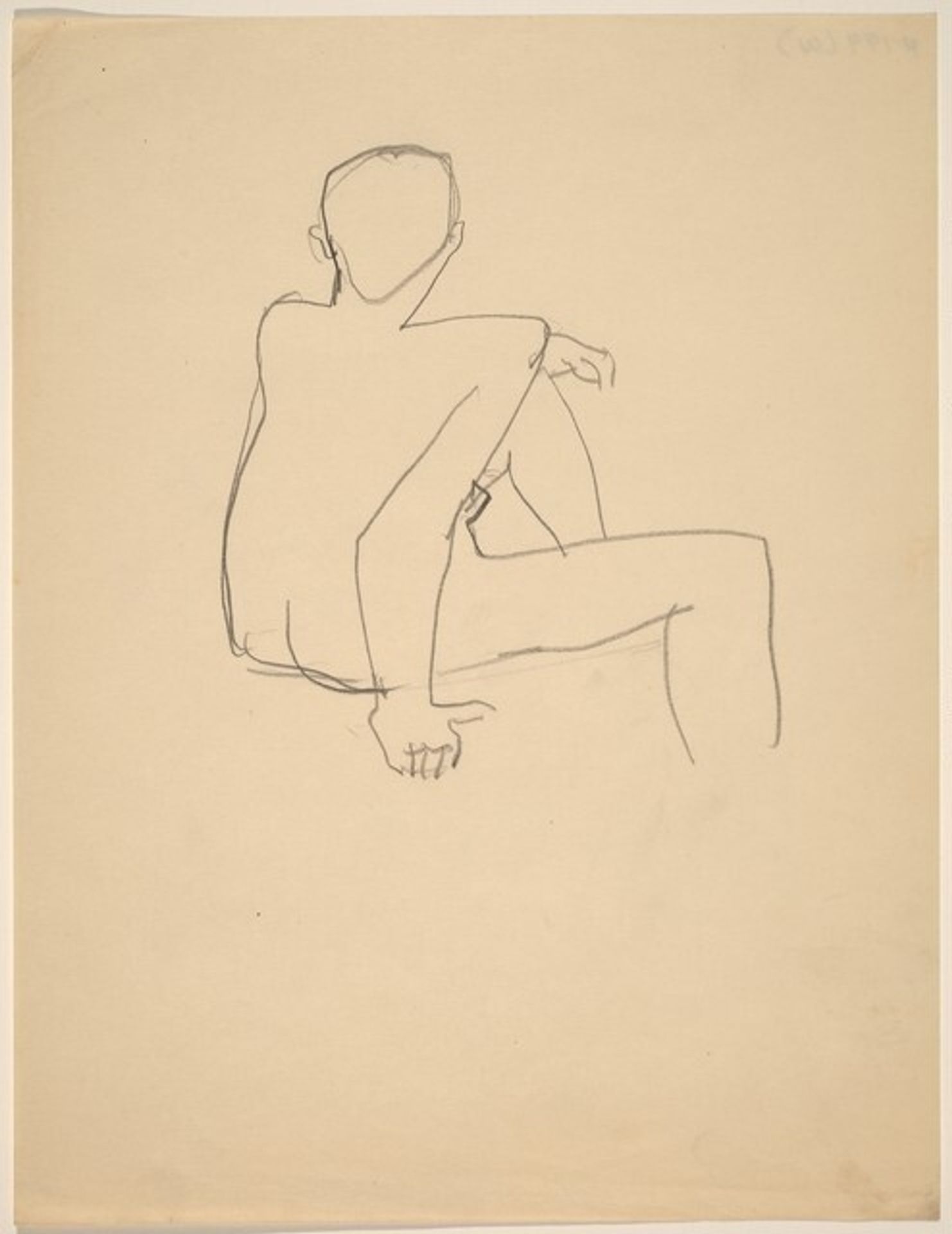 Nude Figure Seen from the Back, Right Arm Supporting Torso by Mark Rothko