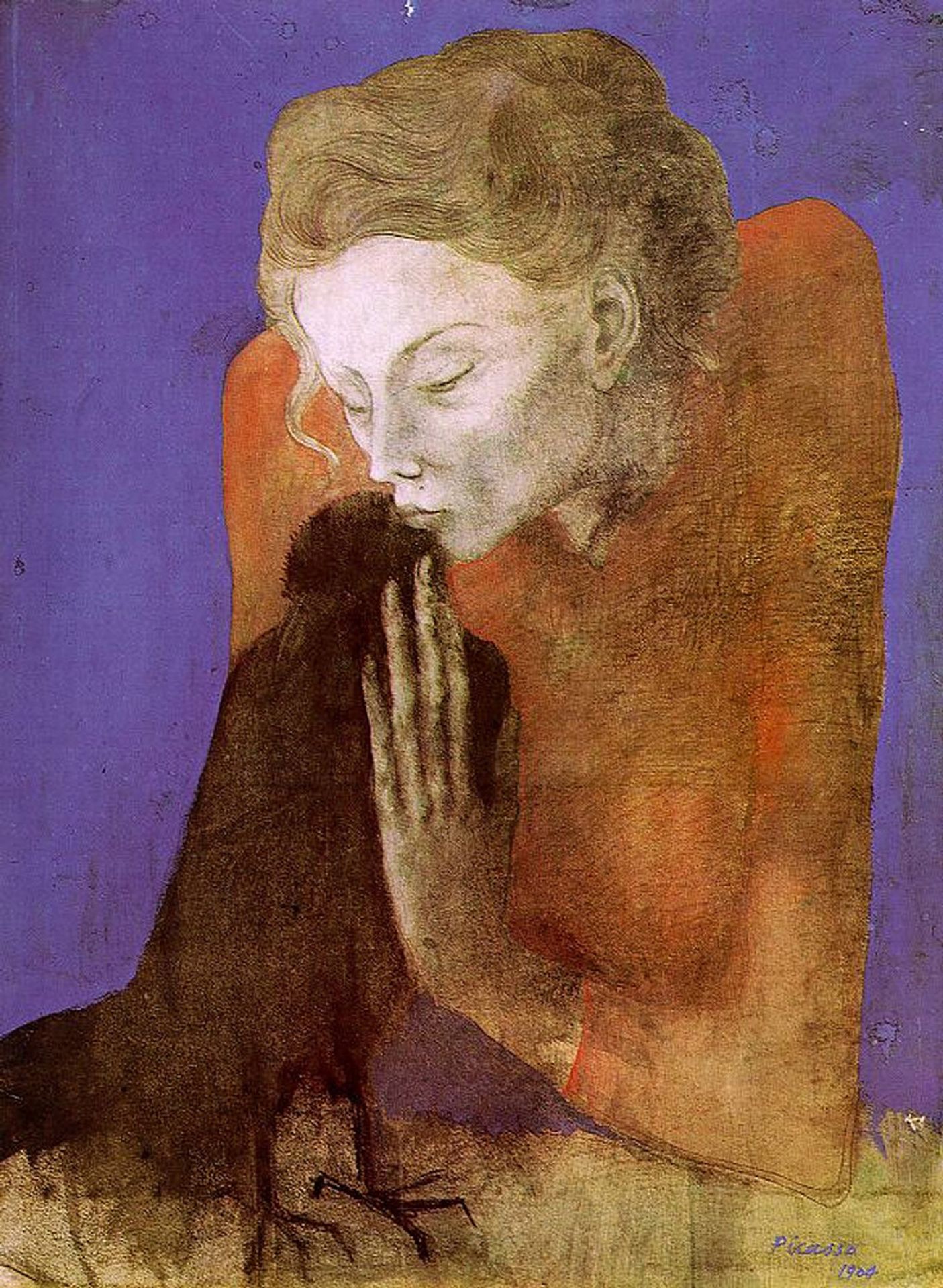 Woman with raven by Pablo Picasso