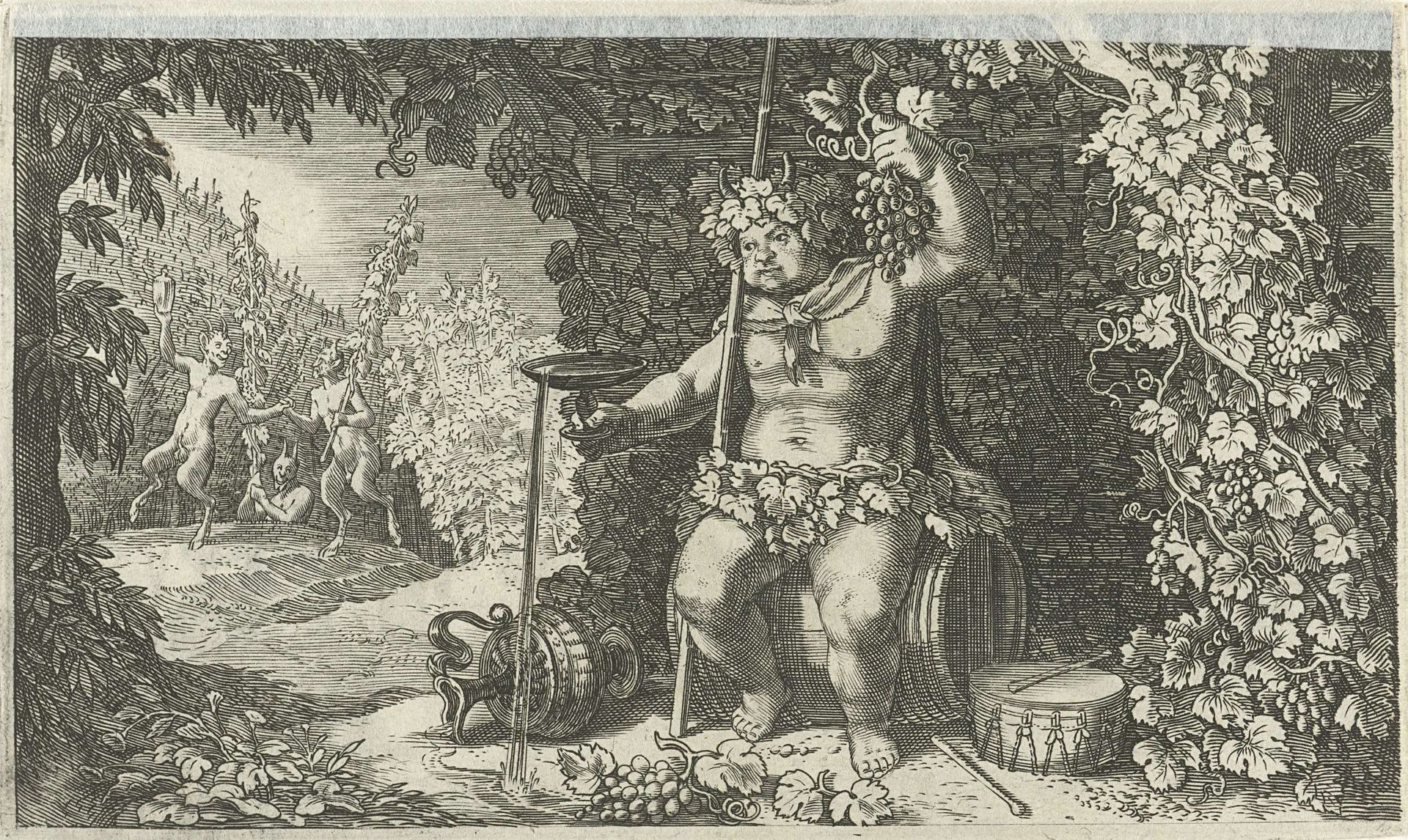 Bacchus als god van de wijn by Pieter Serwouters