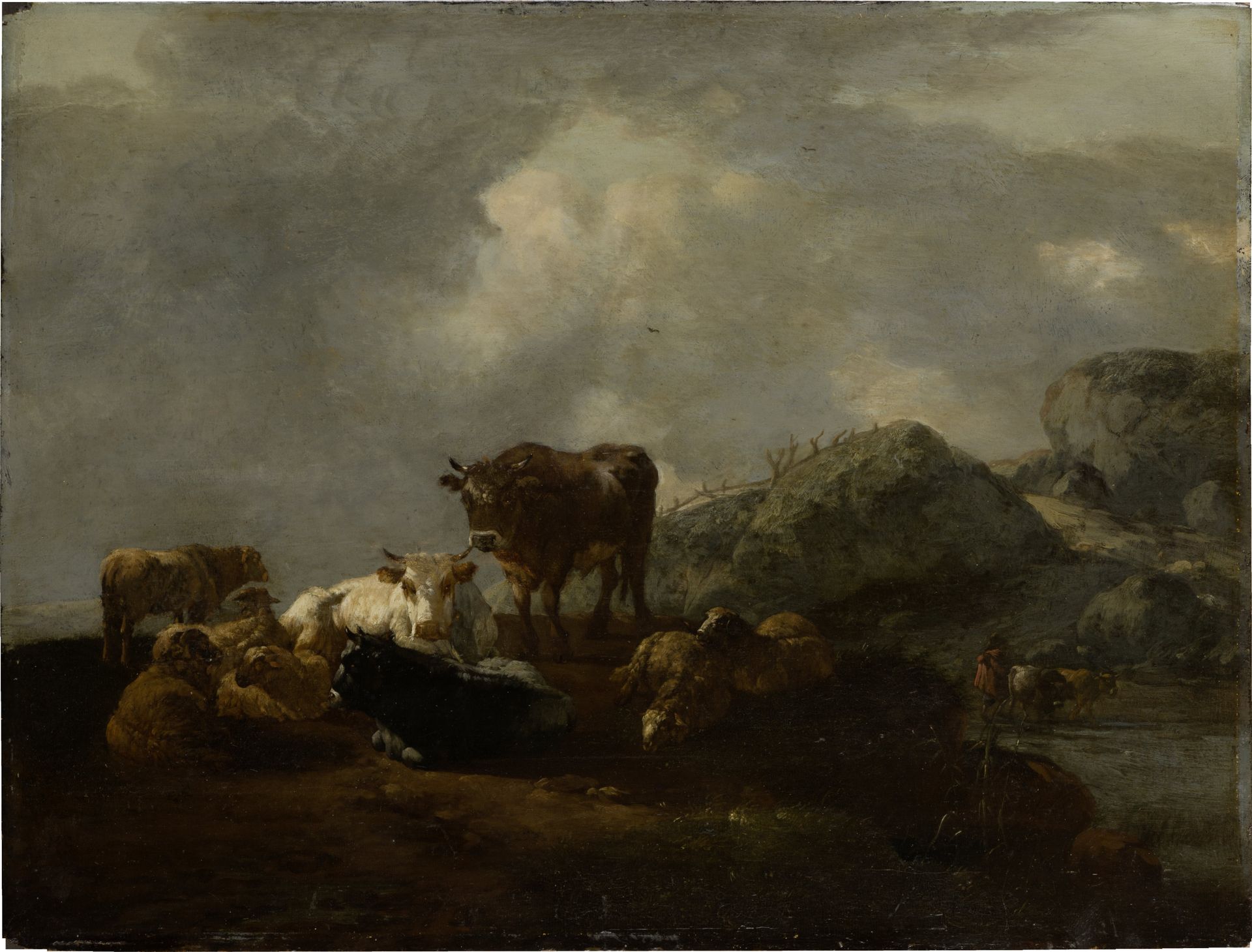 Cattle Resting at a River Crossing by Willem Romeyn