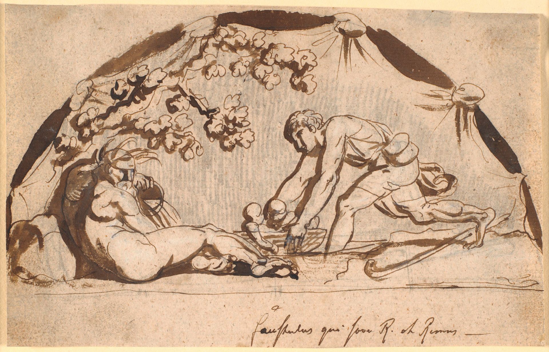 Hyrden Faustulus finder Romulus og Remus by Nicolai Abildgaard