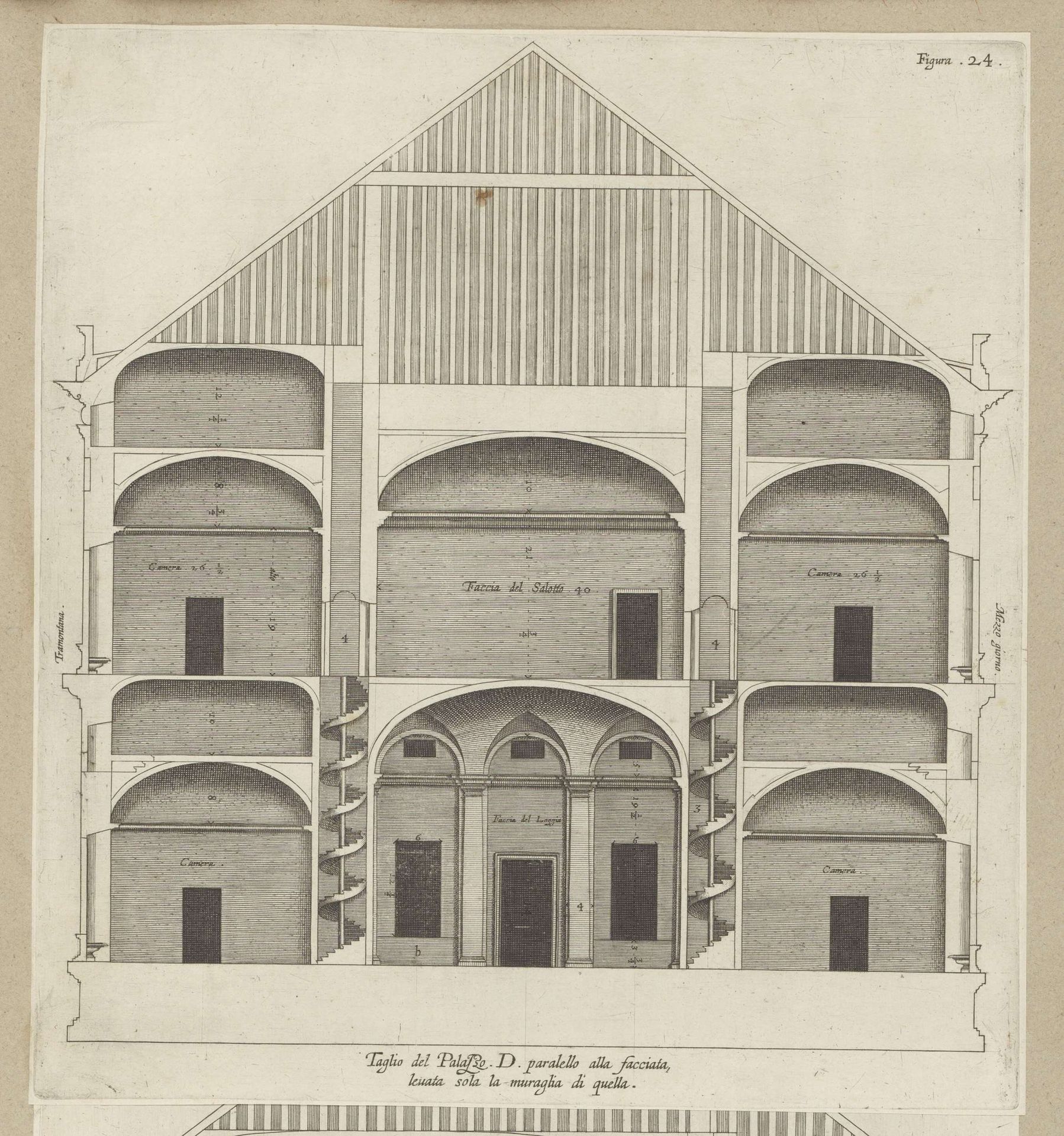 Dwarsdoorsnede van de Villa Grimaldi te Genua by Nicolaes Ryckmans