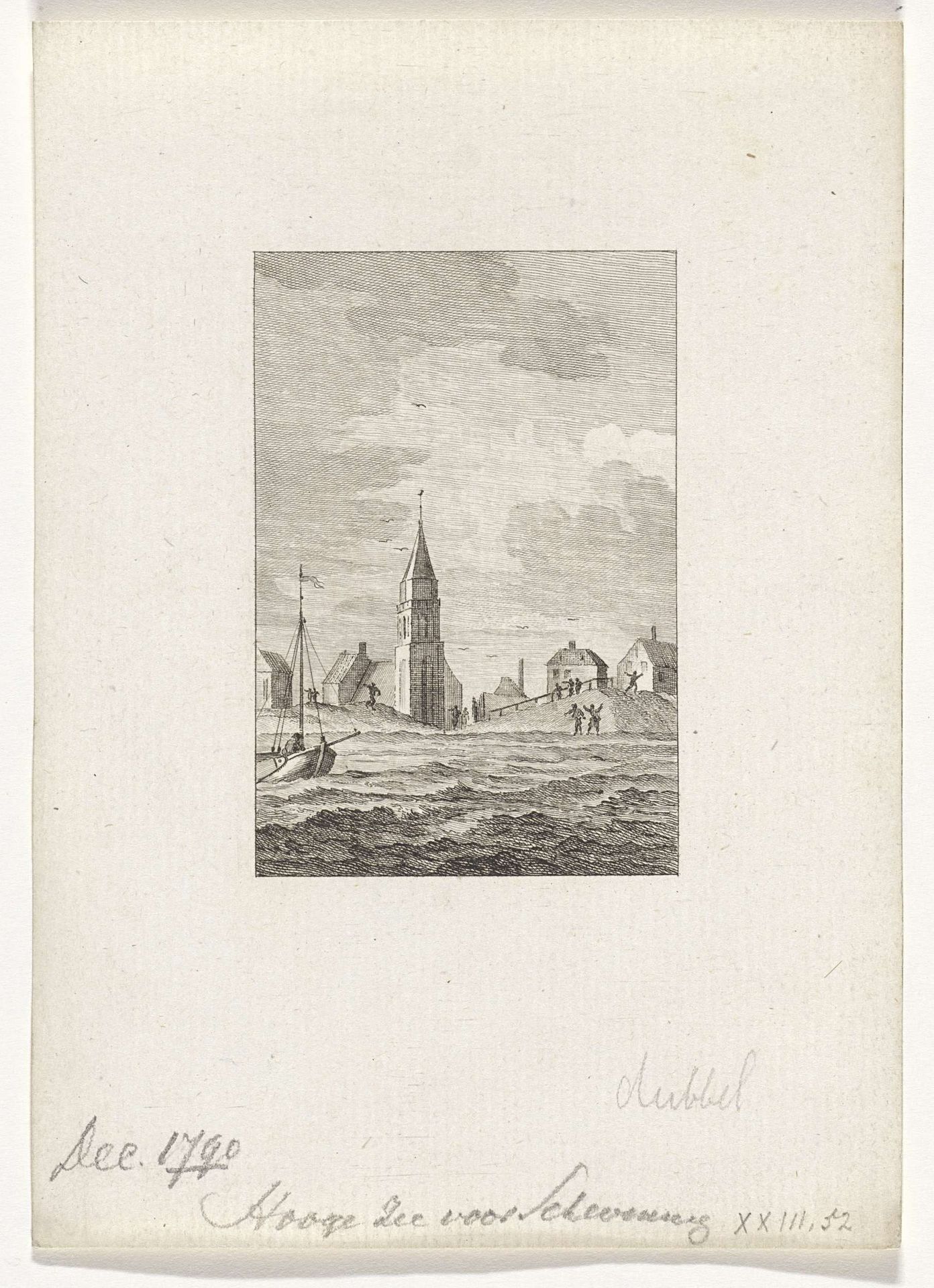 Hoge zee voor Scheveningen, 1790 by Reinier Vinkeles