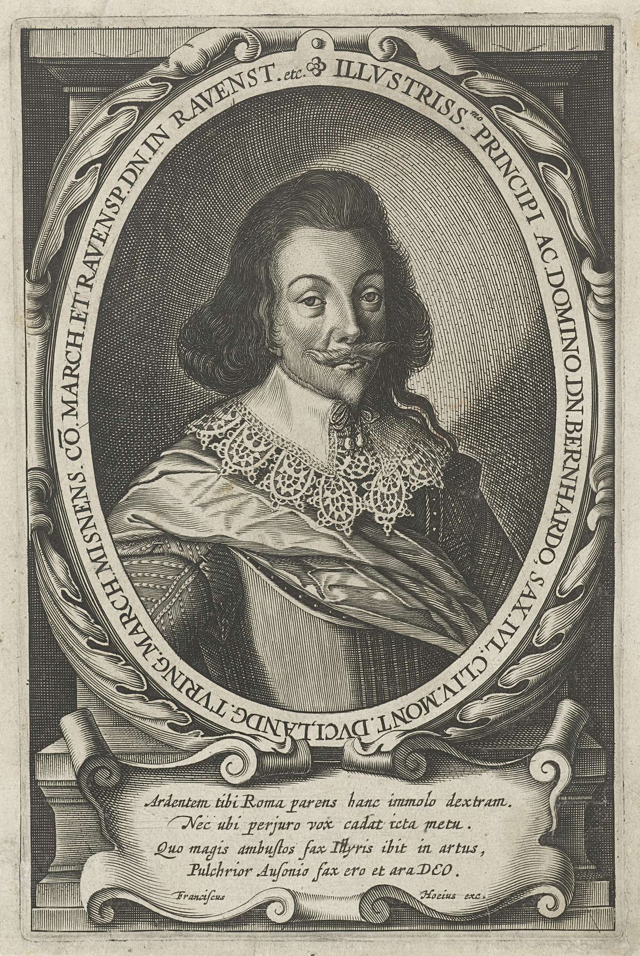 Portret van Bernhard, hertog van Saksen-Weimar by François van den Hoeye
