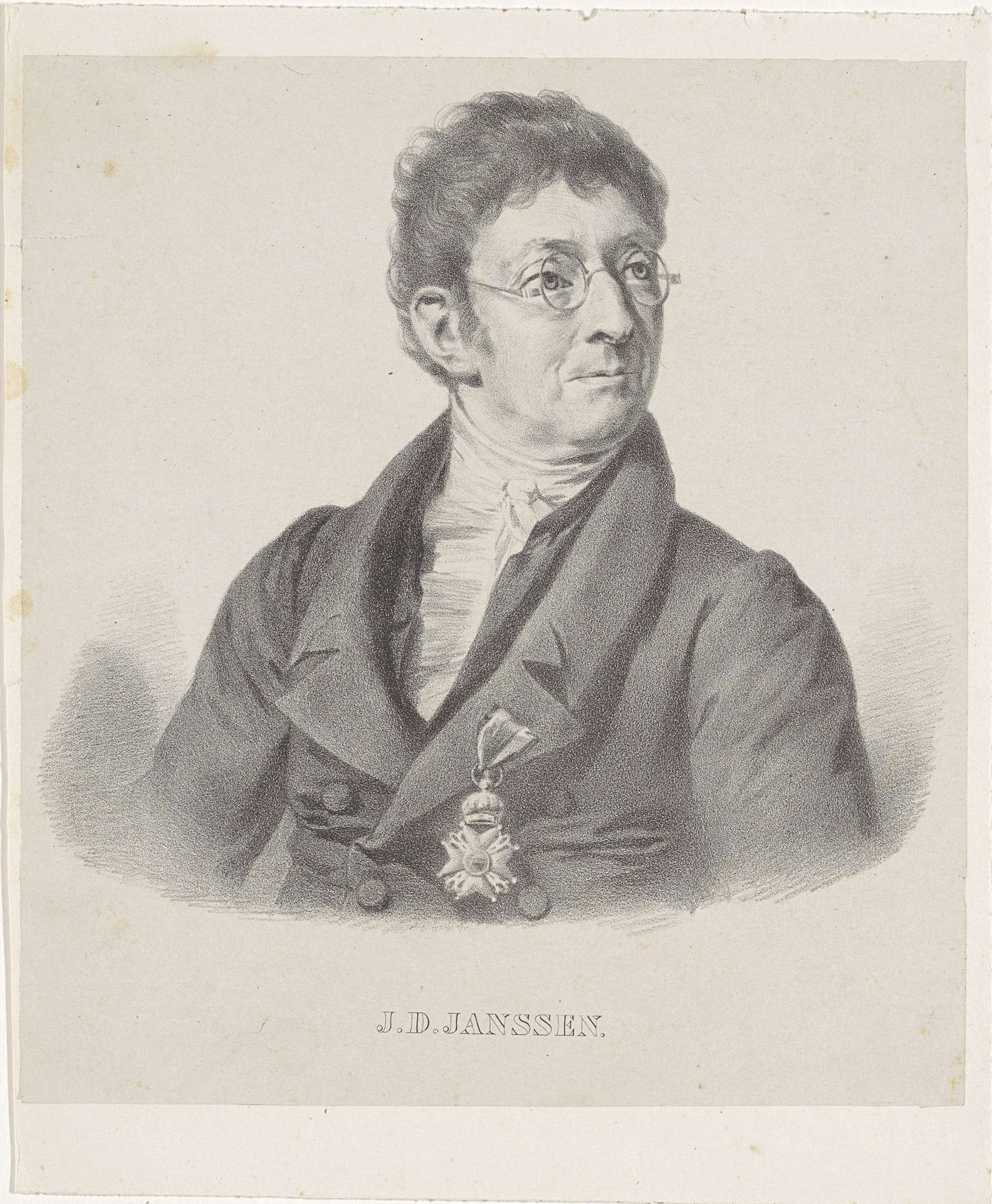 Portret van J.D. Janssen by Herman Antonie de Bloeme