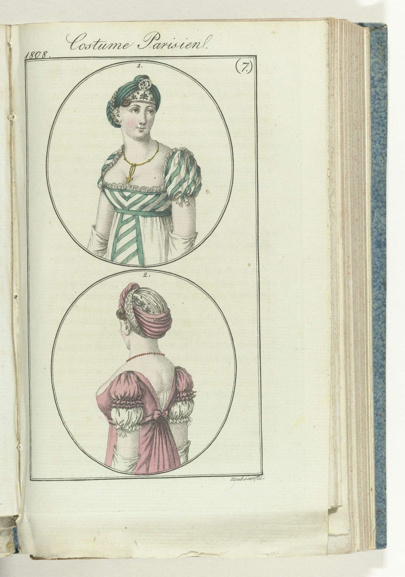 Journal des Dames et des Modes, editie Frankfurt 15 Février 1808, Costume Parisien (7) by J. Neubauer