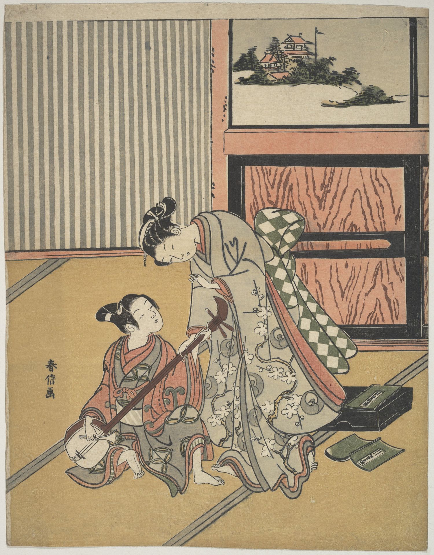 The Music Lesson by Suzuki Harunobu 鈴木春信