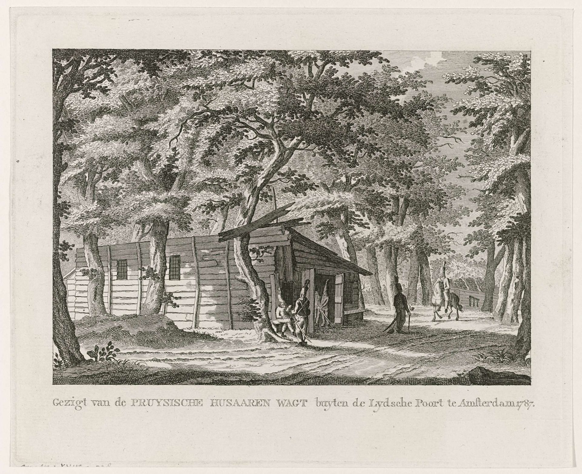 Pruisische wacht bij de Leidsepoort te Amsterdam, 1787 by Jacobus Wijsman