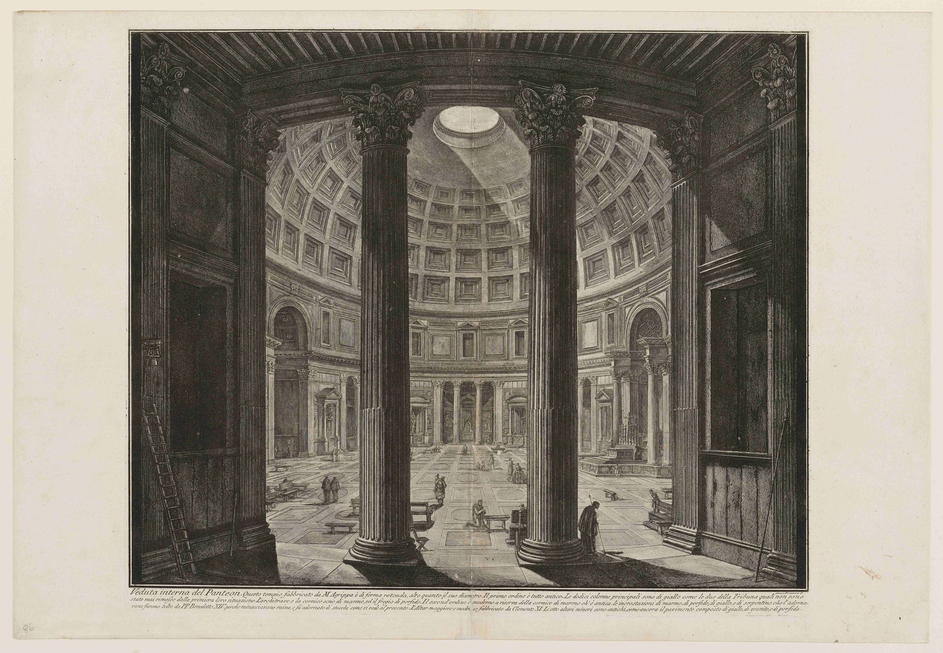 Interior of the Pantheon by Giovanni Battista Piranesi
