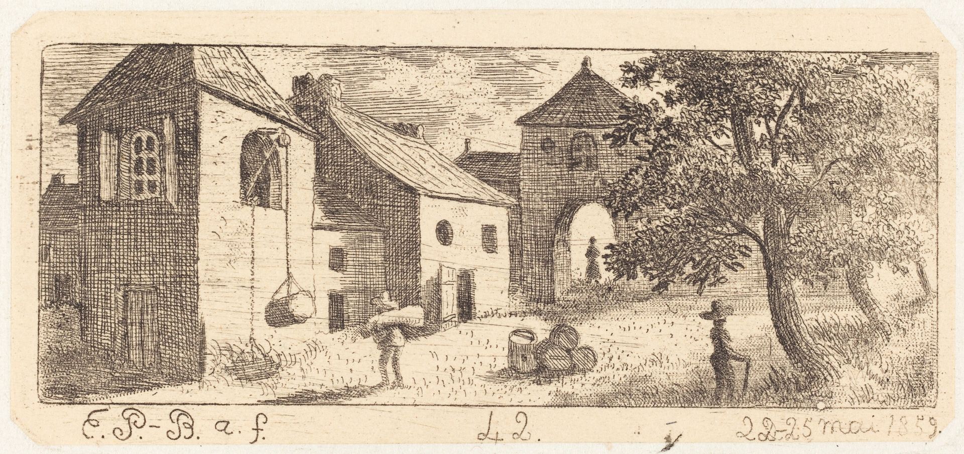 The Farmyard by Emmanuel Phelippes-Beaulieu