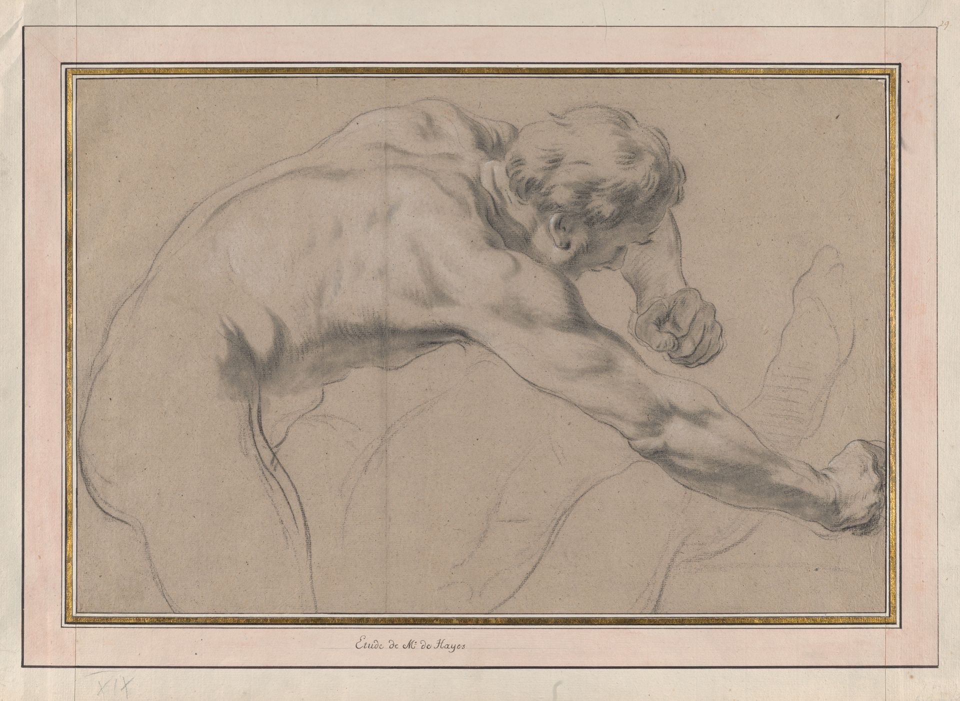 Male Nude, Study for Samson and Delilah by Jacques Francois Amand