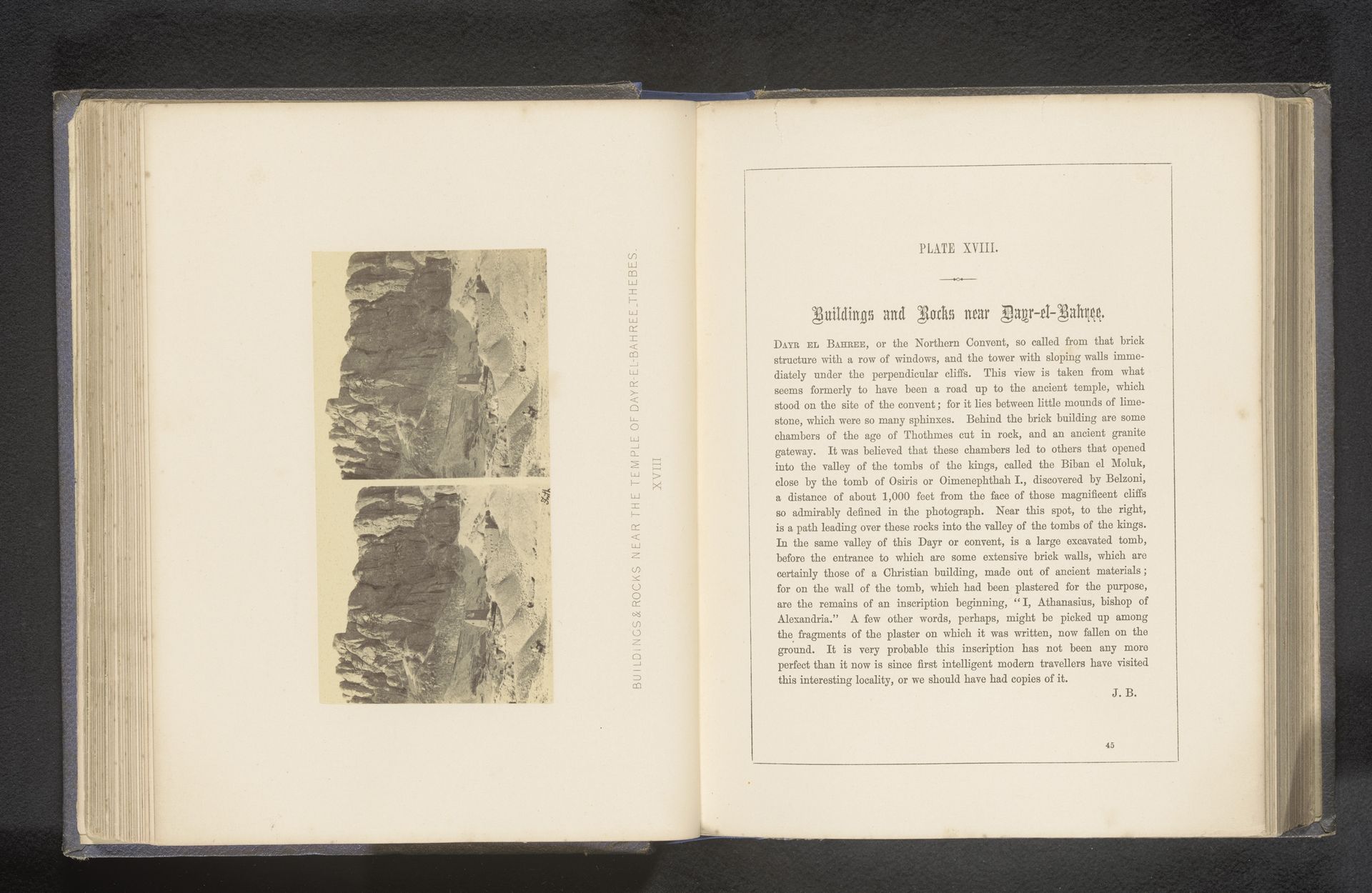 Rotsen en bouwwerken bij Deir el-Bahri by Francis Frith
