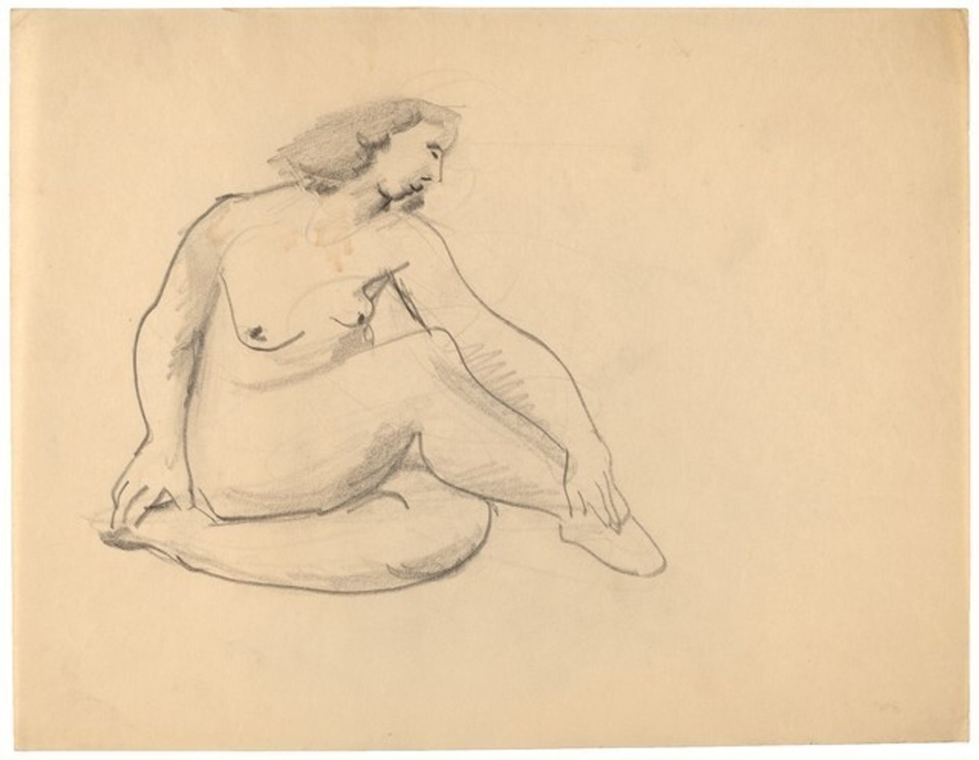 Seated Nude, Head Turned Right, Hands on Ankles by Mark Rothko
