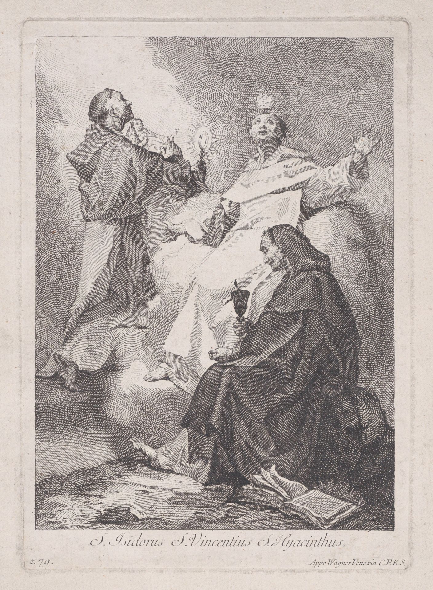 S. Isidorus, S. Vincentius, S. Hyacinthus by Francesco Bartolozzi