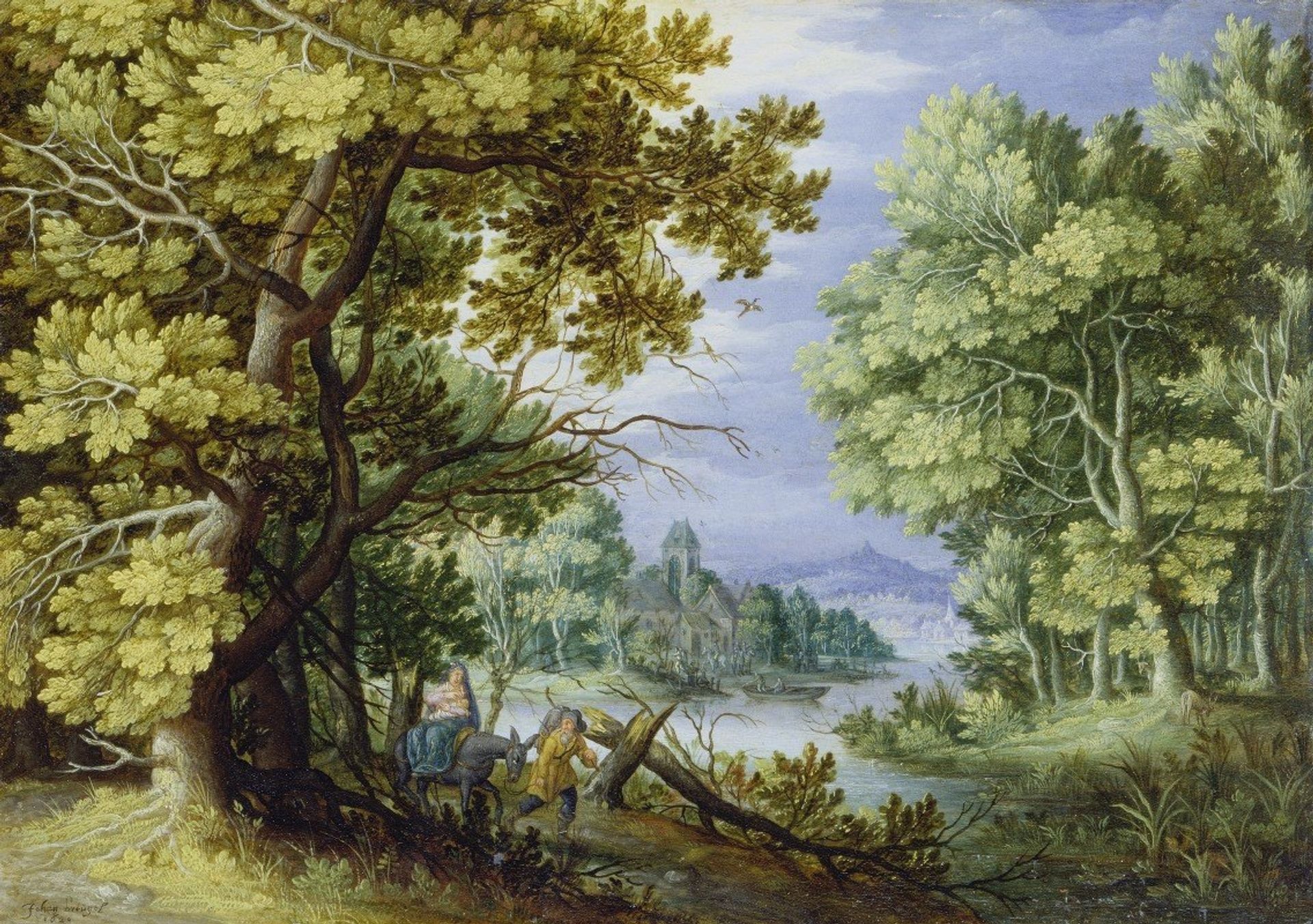 Forest Landscape with Flight into Egypt by Jan Brueghel the Younger