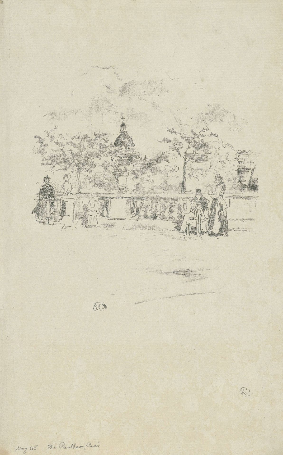 The Pantheon, from the terrace of the Luxembourg Gardens by James Abbott McNeill Whistler