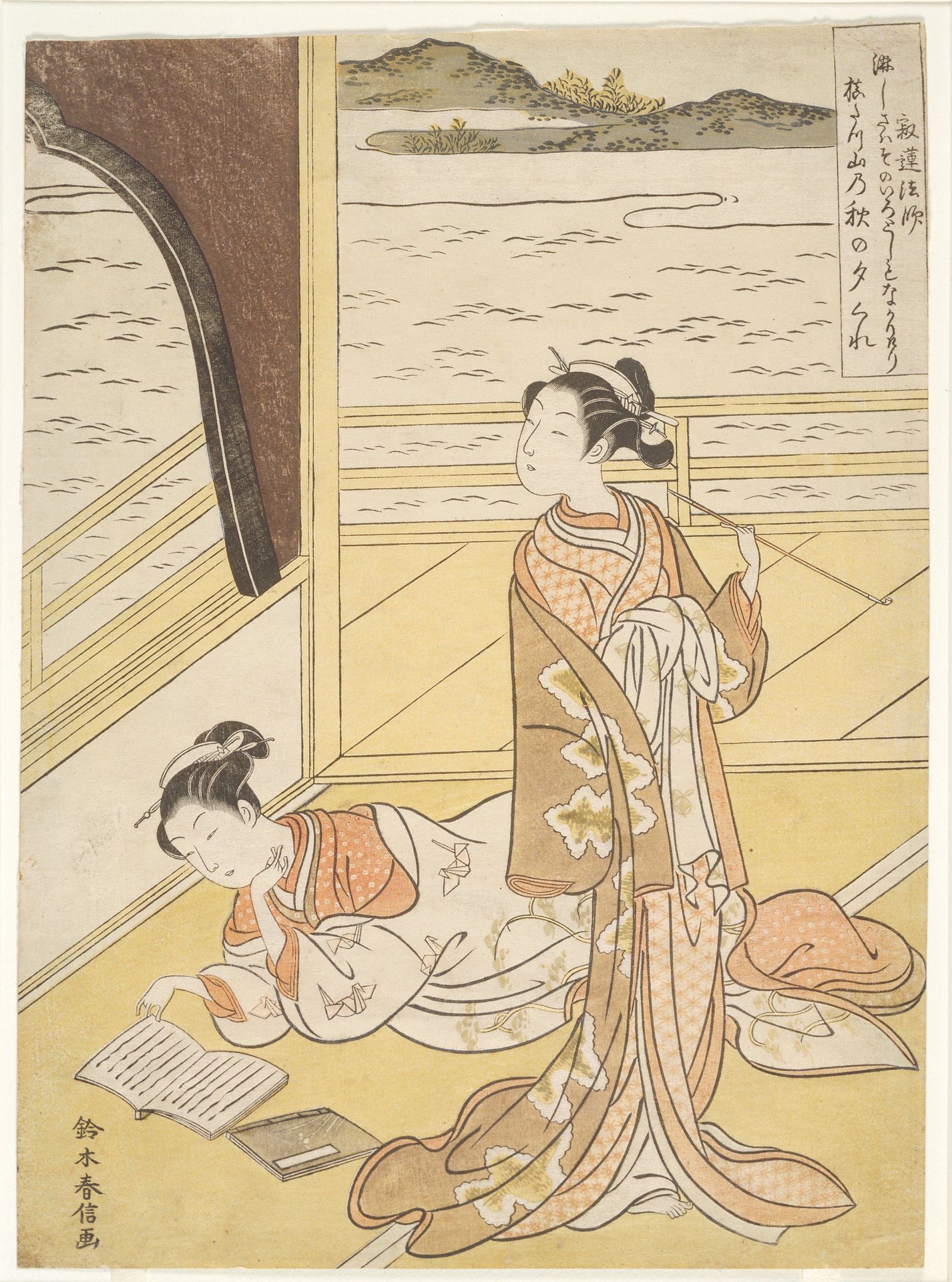 Monk Jakuren by Suzuki Harunobu 鈴木春信