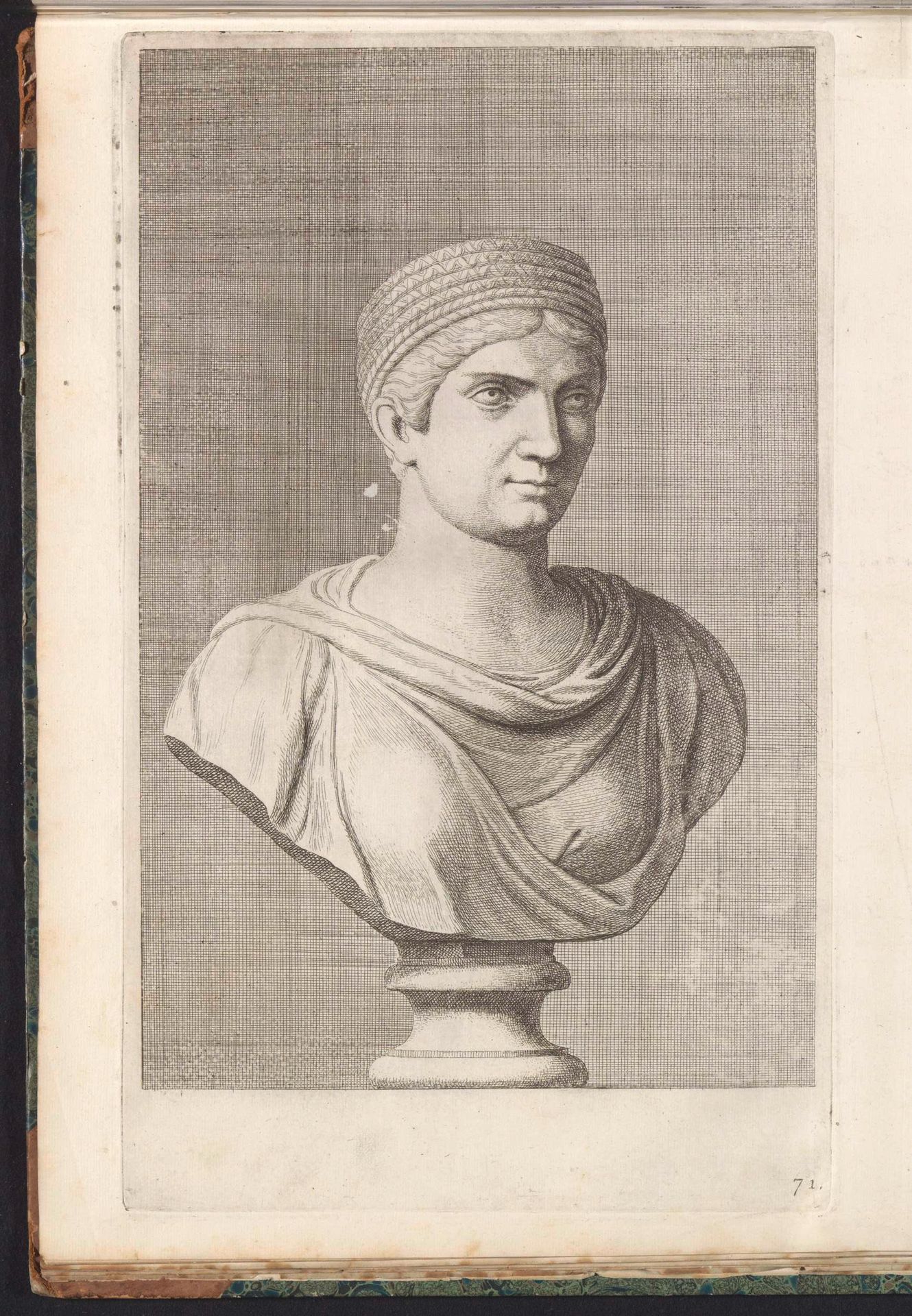 Buste van een vrouw met hoofddeksel by Hubert Quellinus