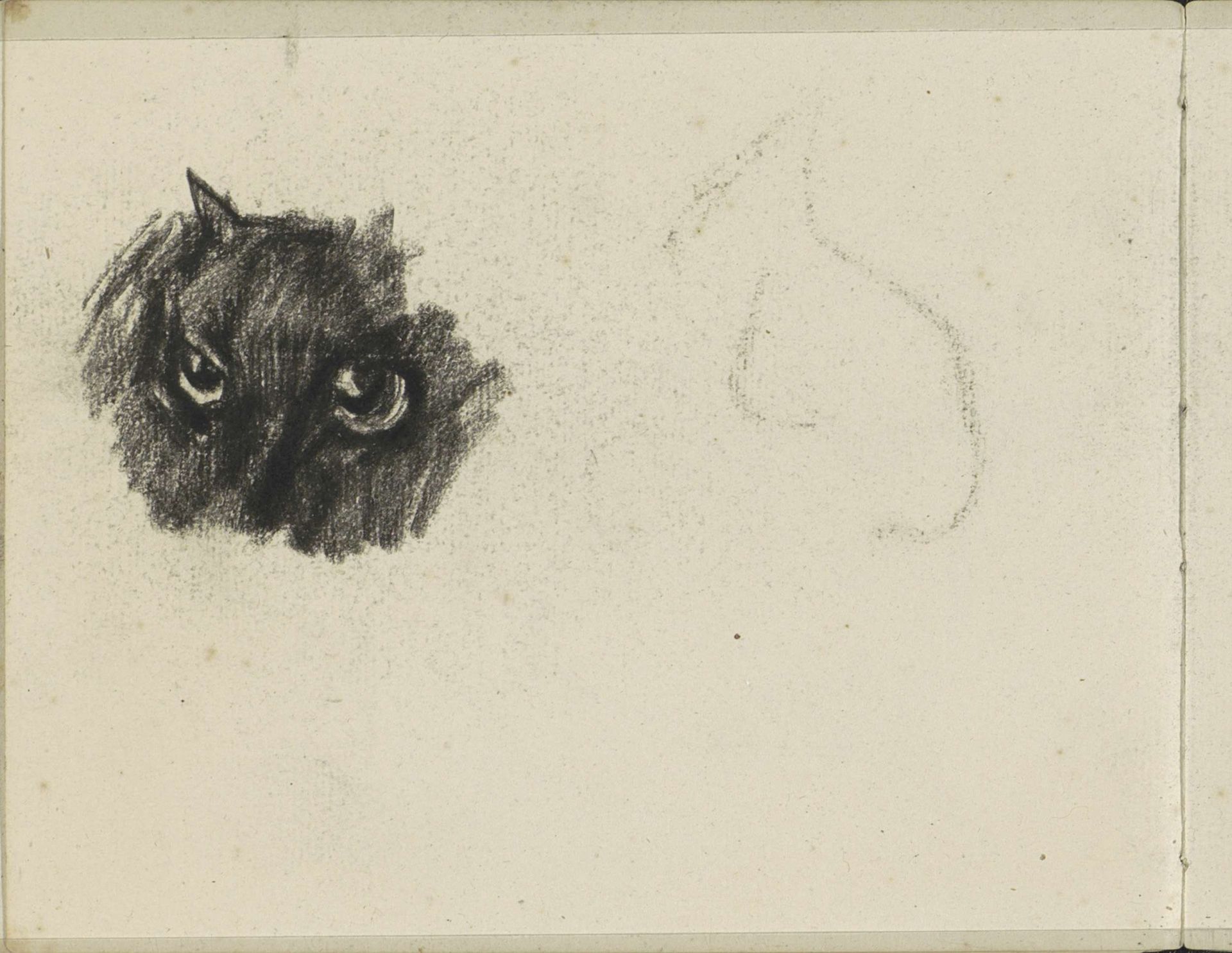 Kop van een kat by George Hendrik Breitner