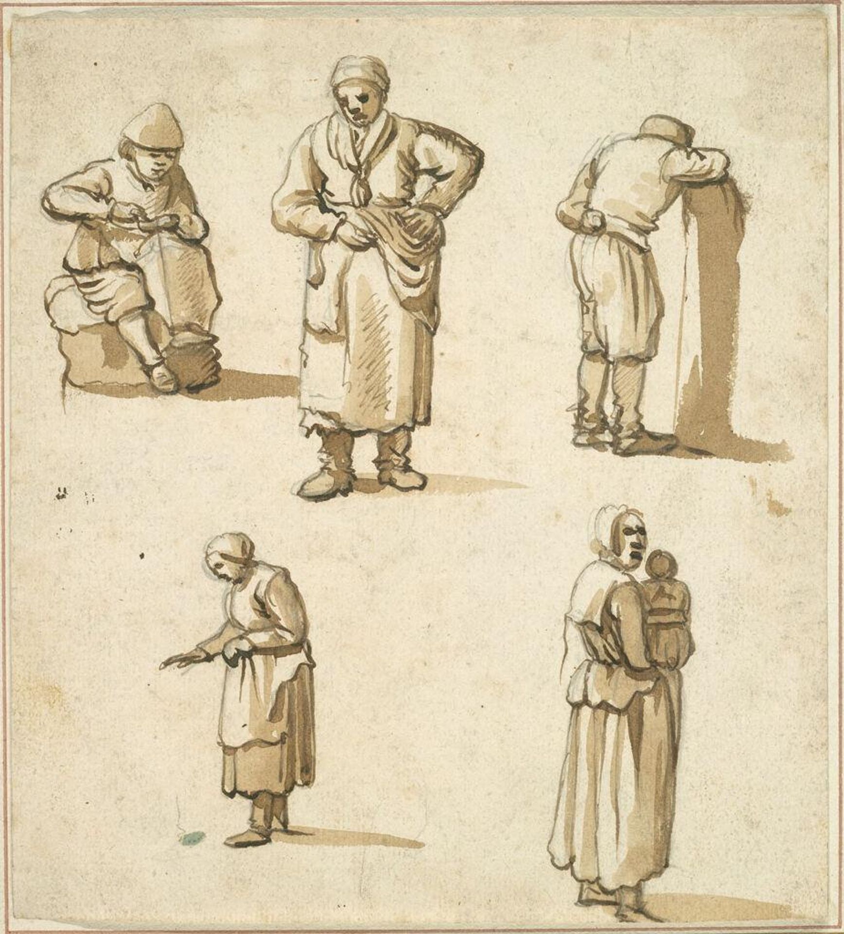 Sketches of Five Figures by Willem van de Velde the Elder