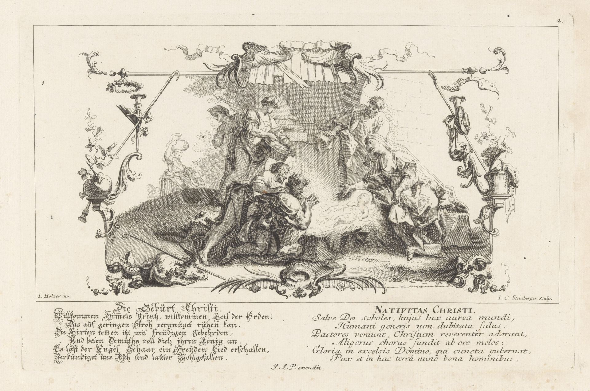 Geboorte van Christus by Johann Christoph Steinberger