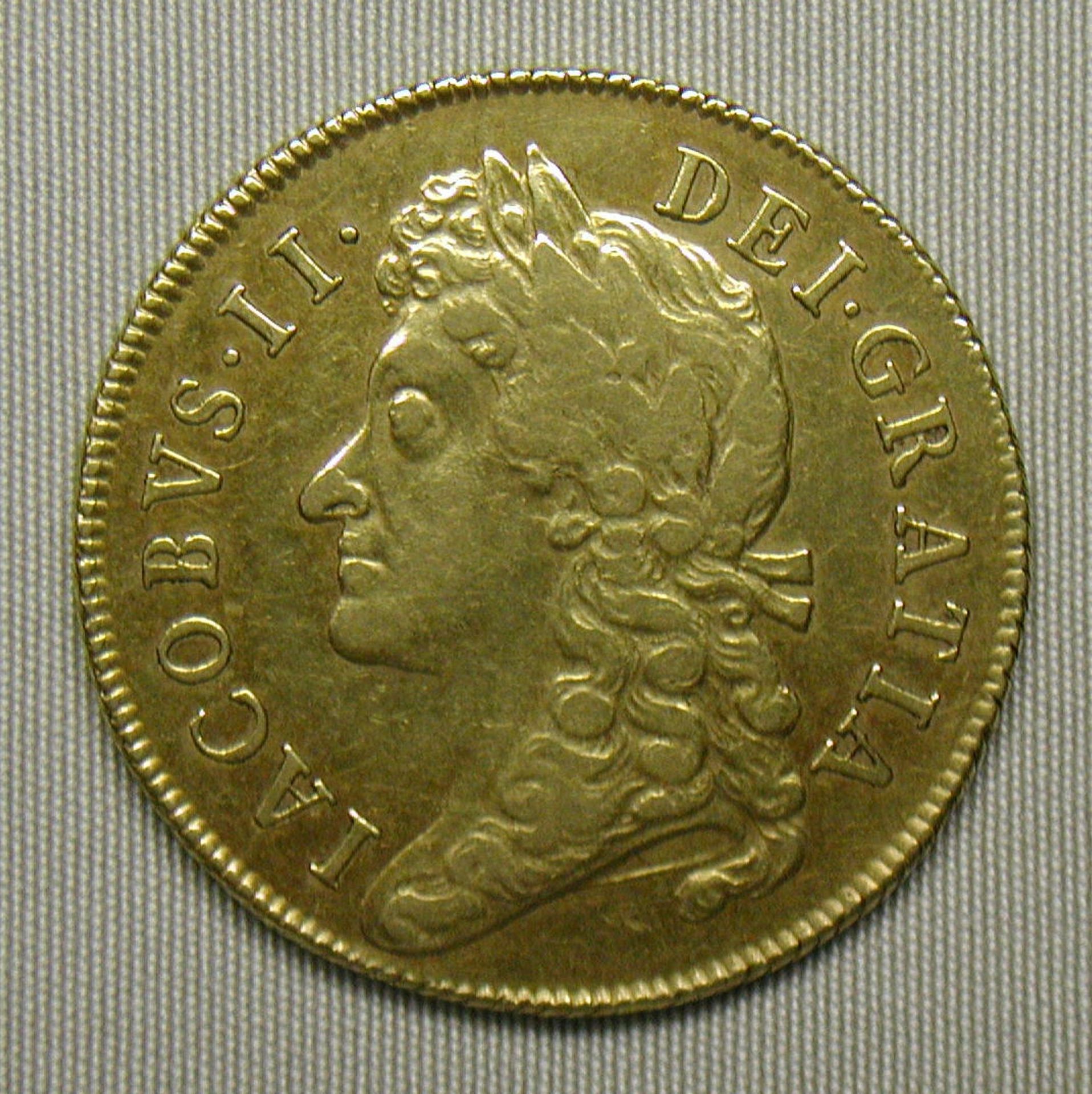 Two guineas coin of James II by John Roettier