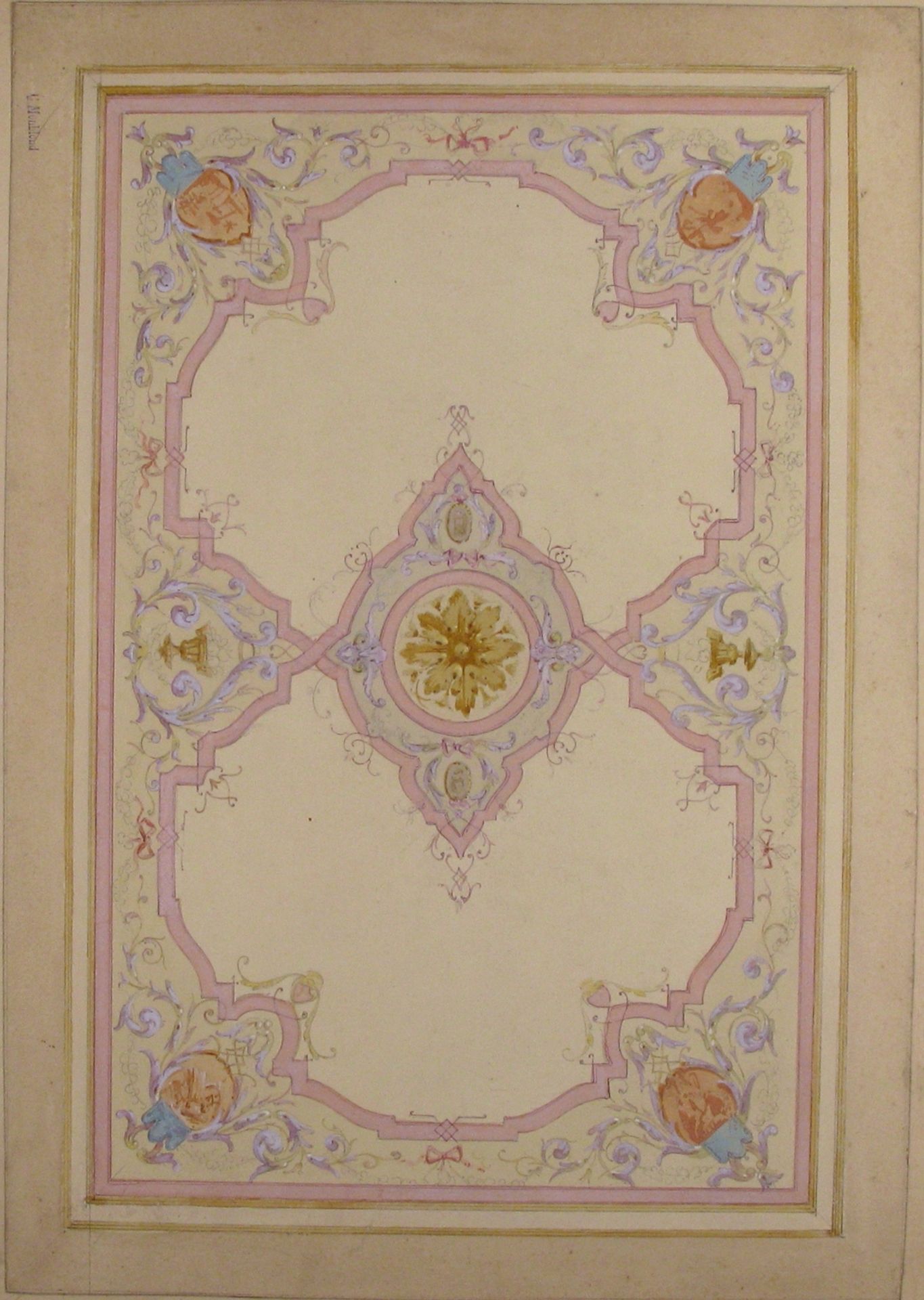 Design for Ceiling Decorated with Lavender Arabesques by Charles Monblond
