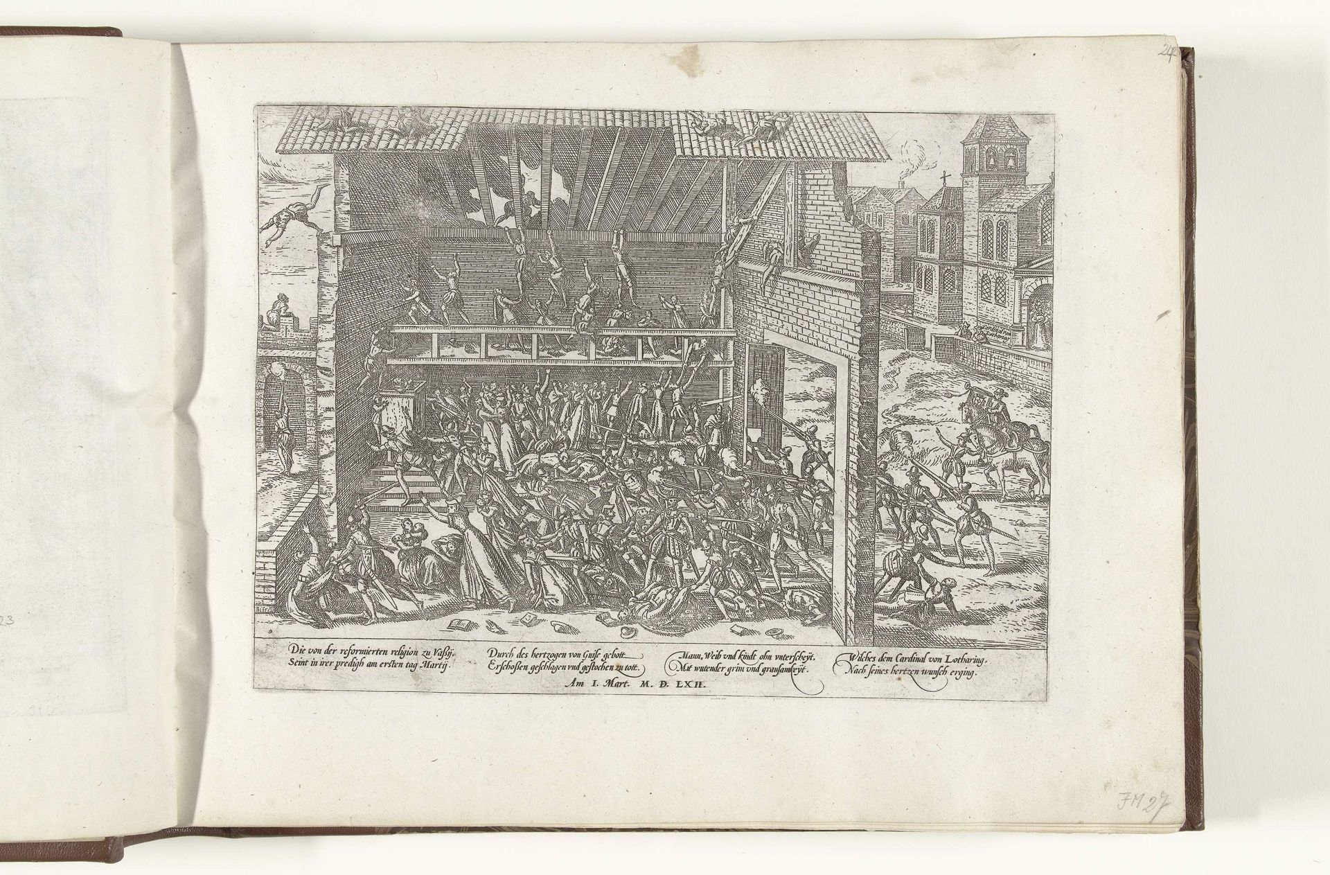 Moord op de protestanten te Wassy, 1562 by Frans Hogenberg