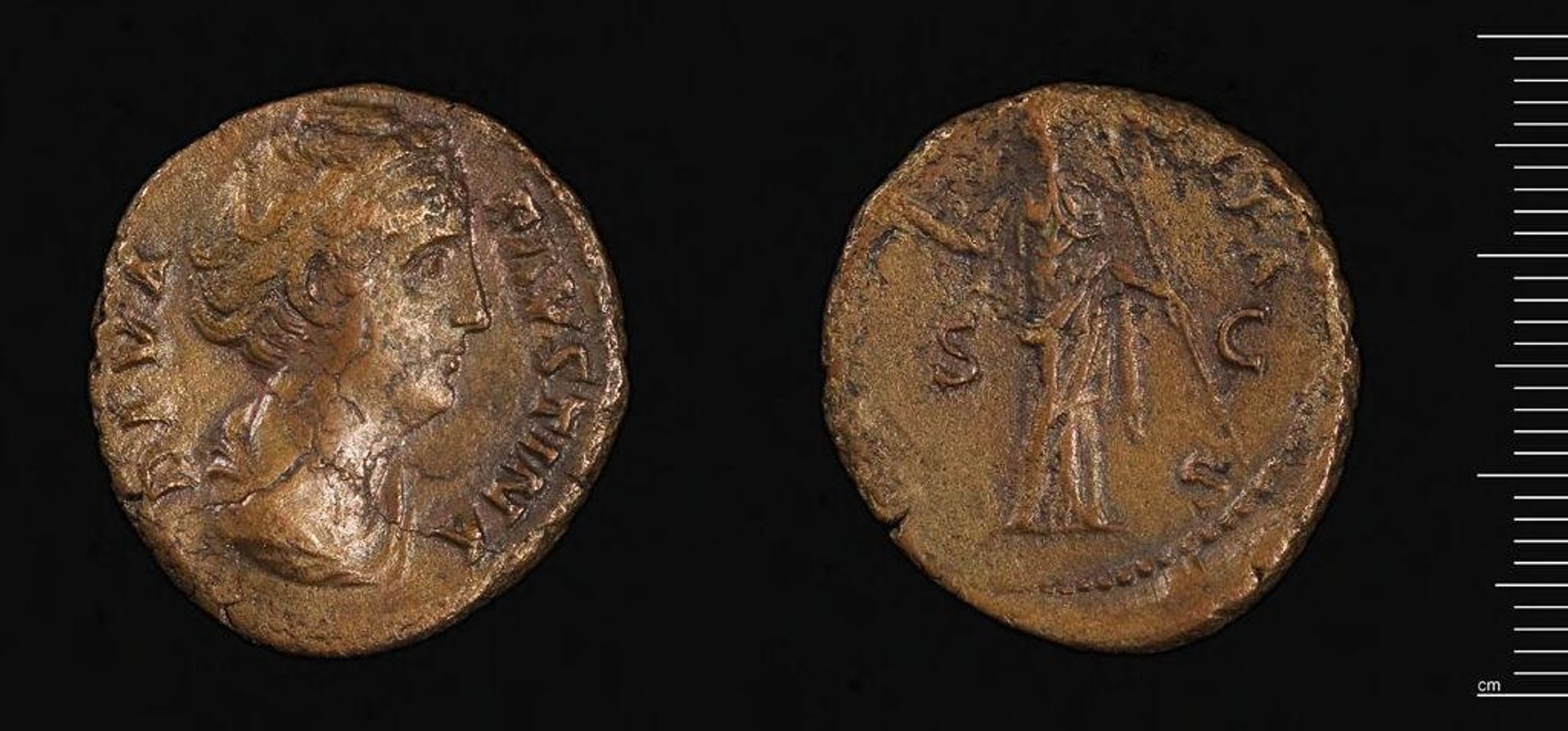 As or Dupondius of Faustina I by Faustina I