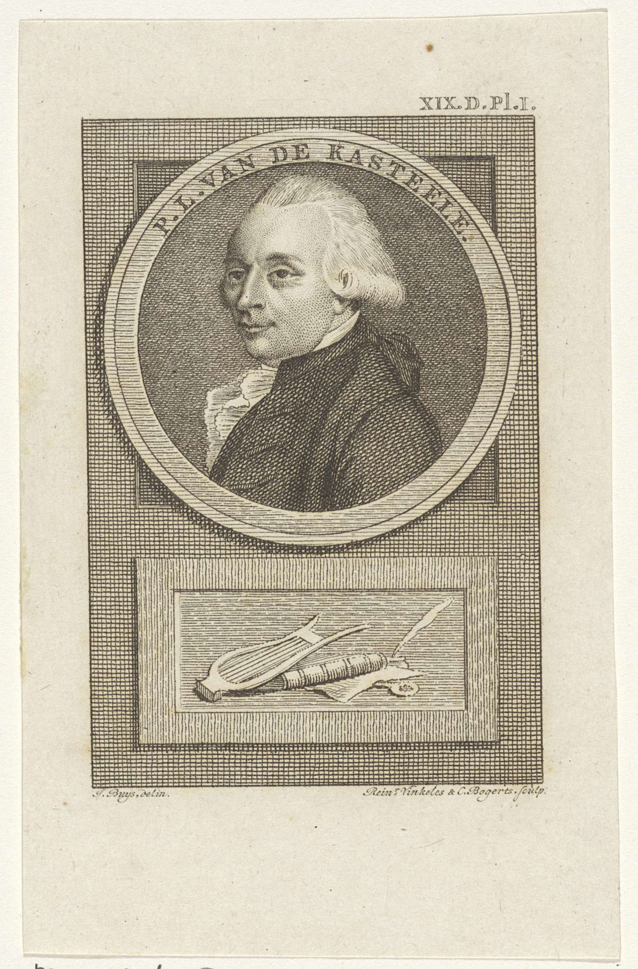Portret van Pieter Leonard van de Kasteele by Reinier Vinkeles