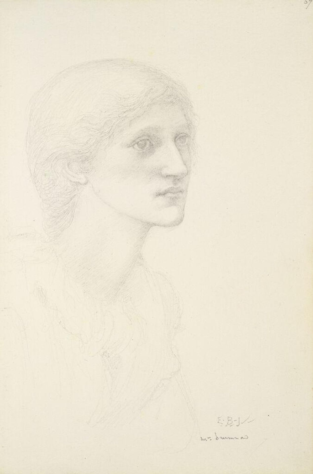 Portrait of Mrs. Drummond; verso: blank by Edward Burne-Jones