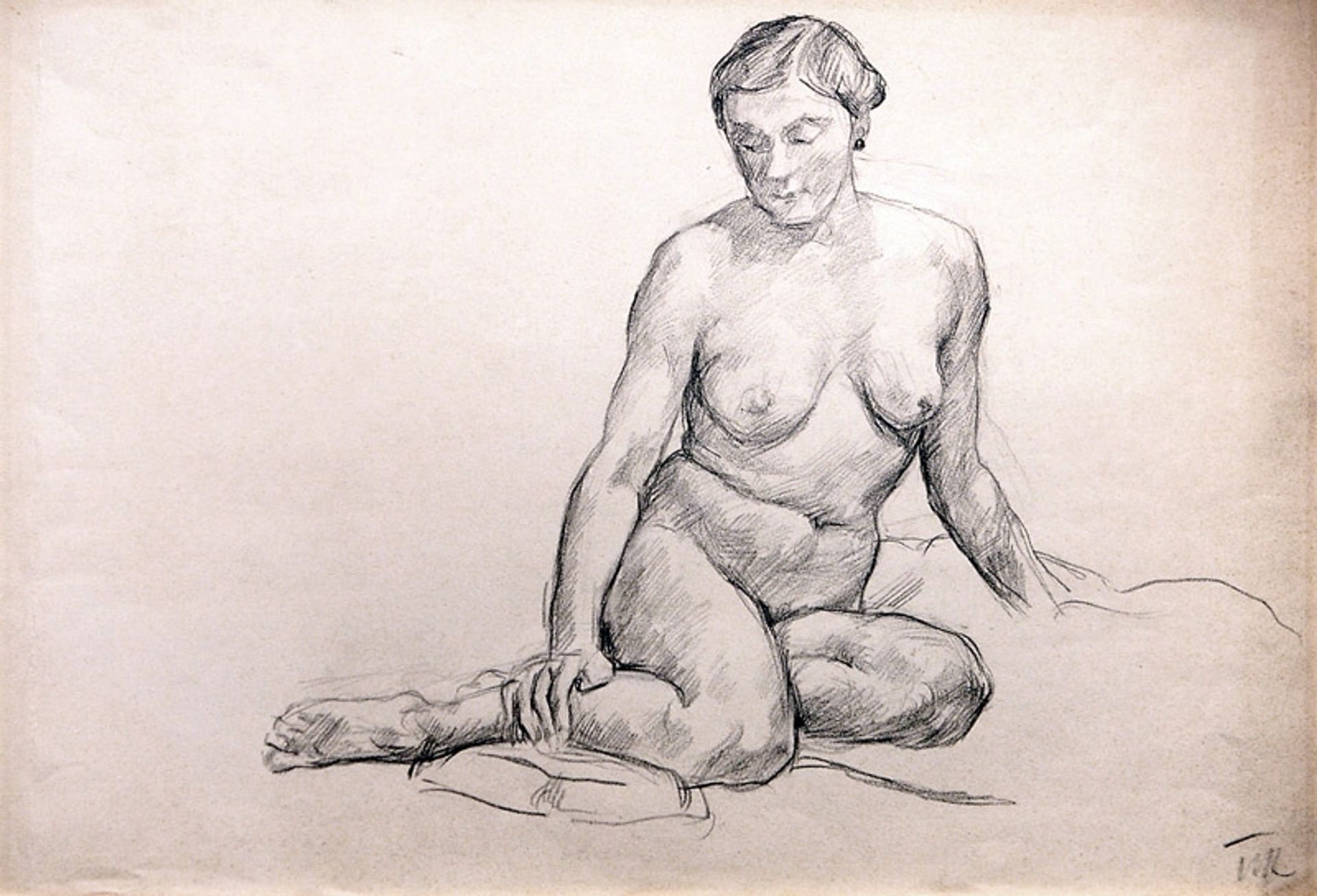 Seated nude by Pyotr Konchalovsky