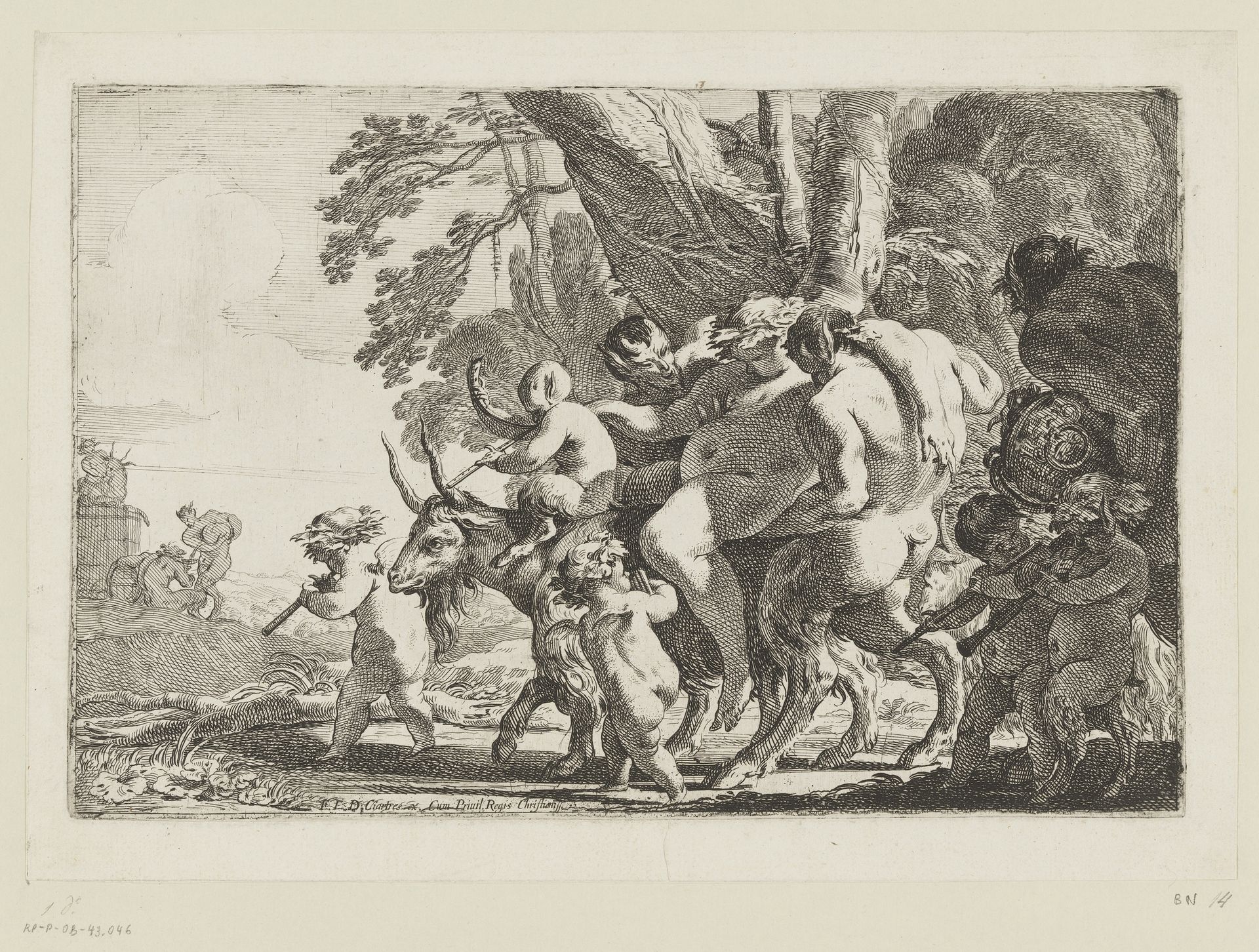 Dronken Silenus op een geit by Michel Dorigny