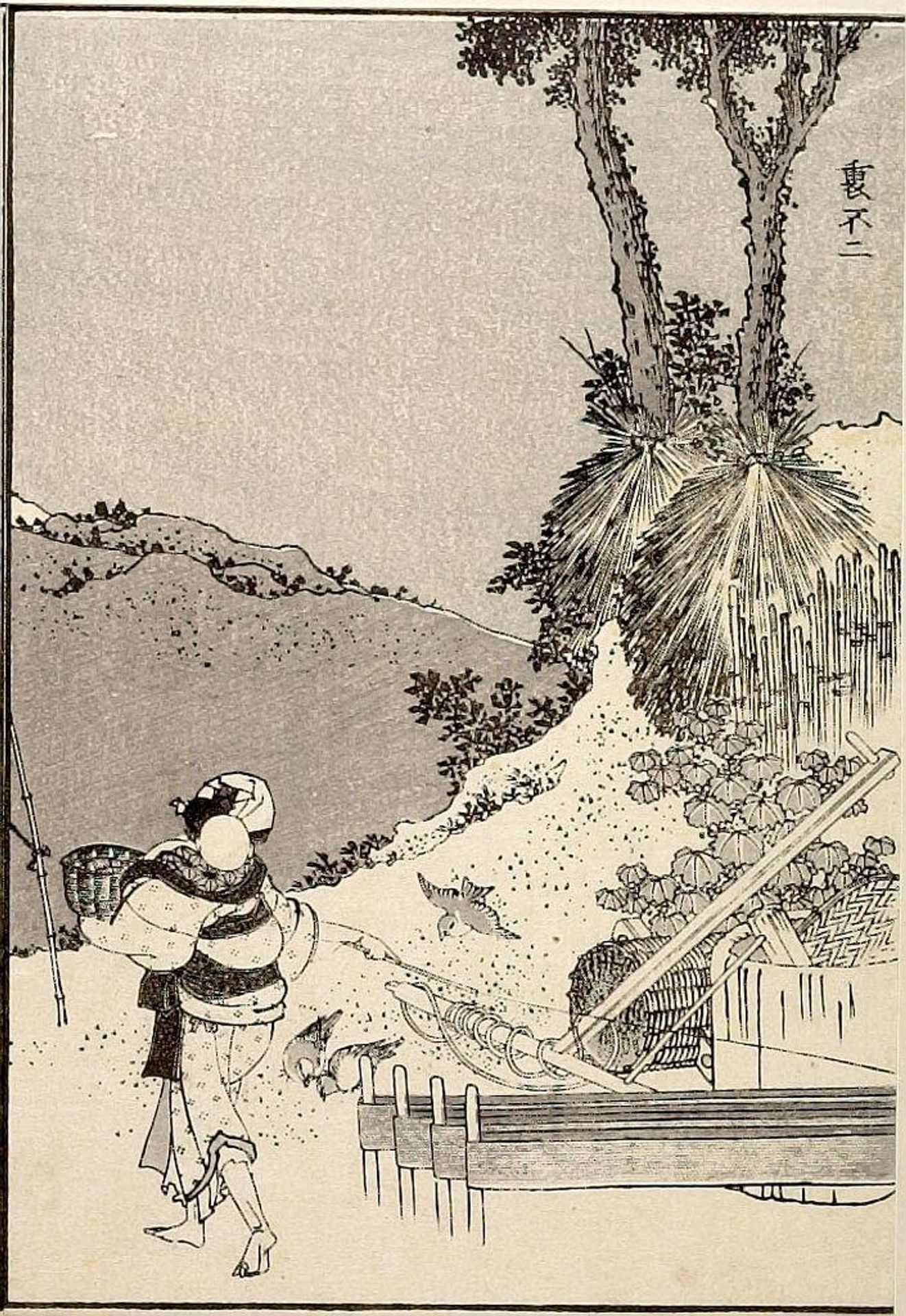 Fuji from Behind (Ura Fuji): Detached page from One Hundred Views of Mount Fuji (Fugaku hyakkei) Vol. 1 by Katsushika Hokusai
