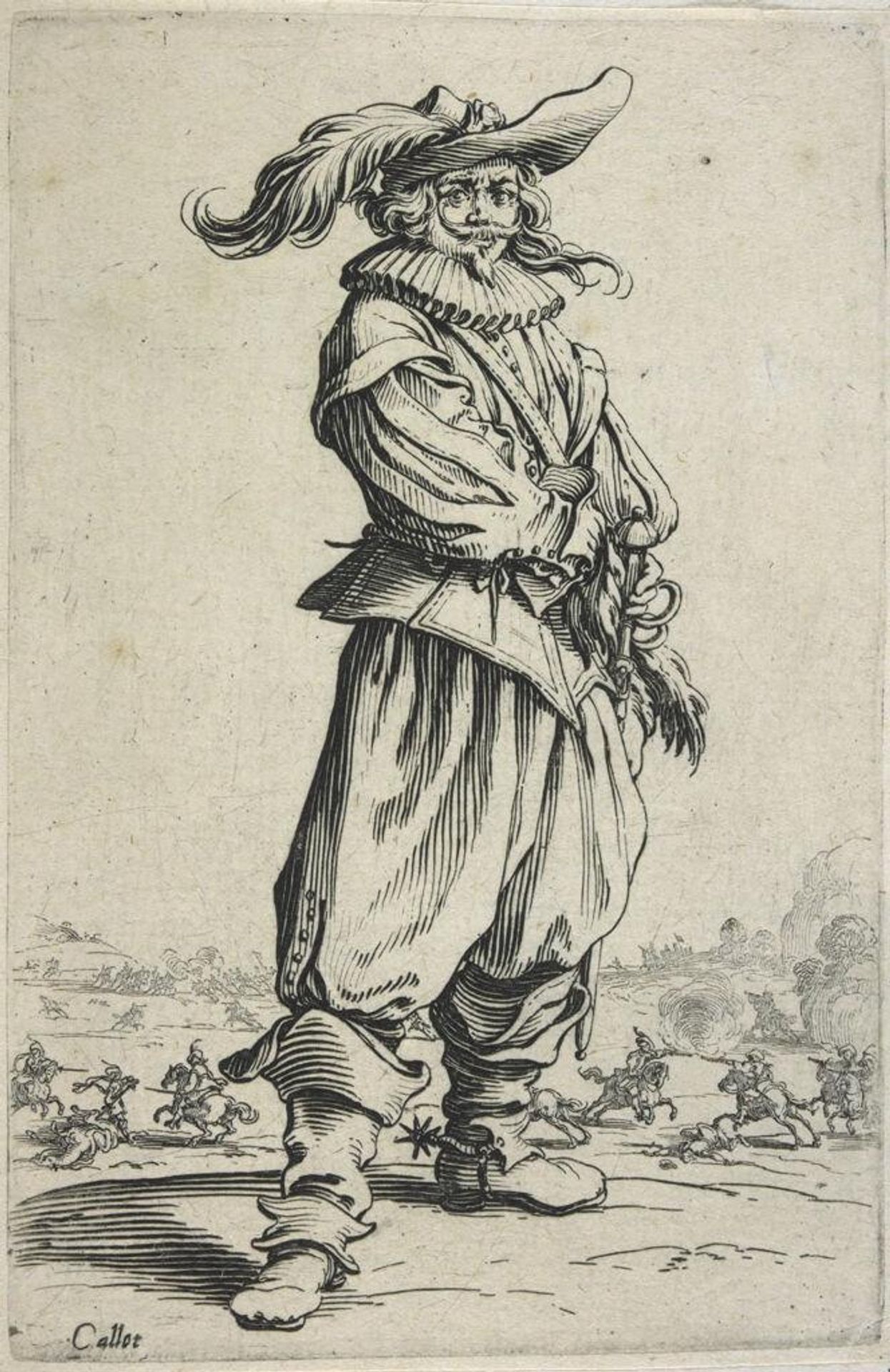 Cavalier with a Plumed Hat by Jacques Callot