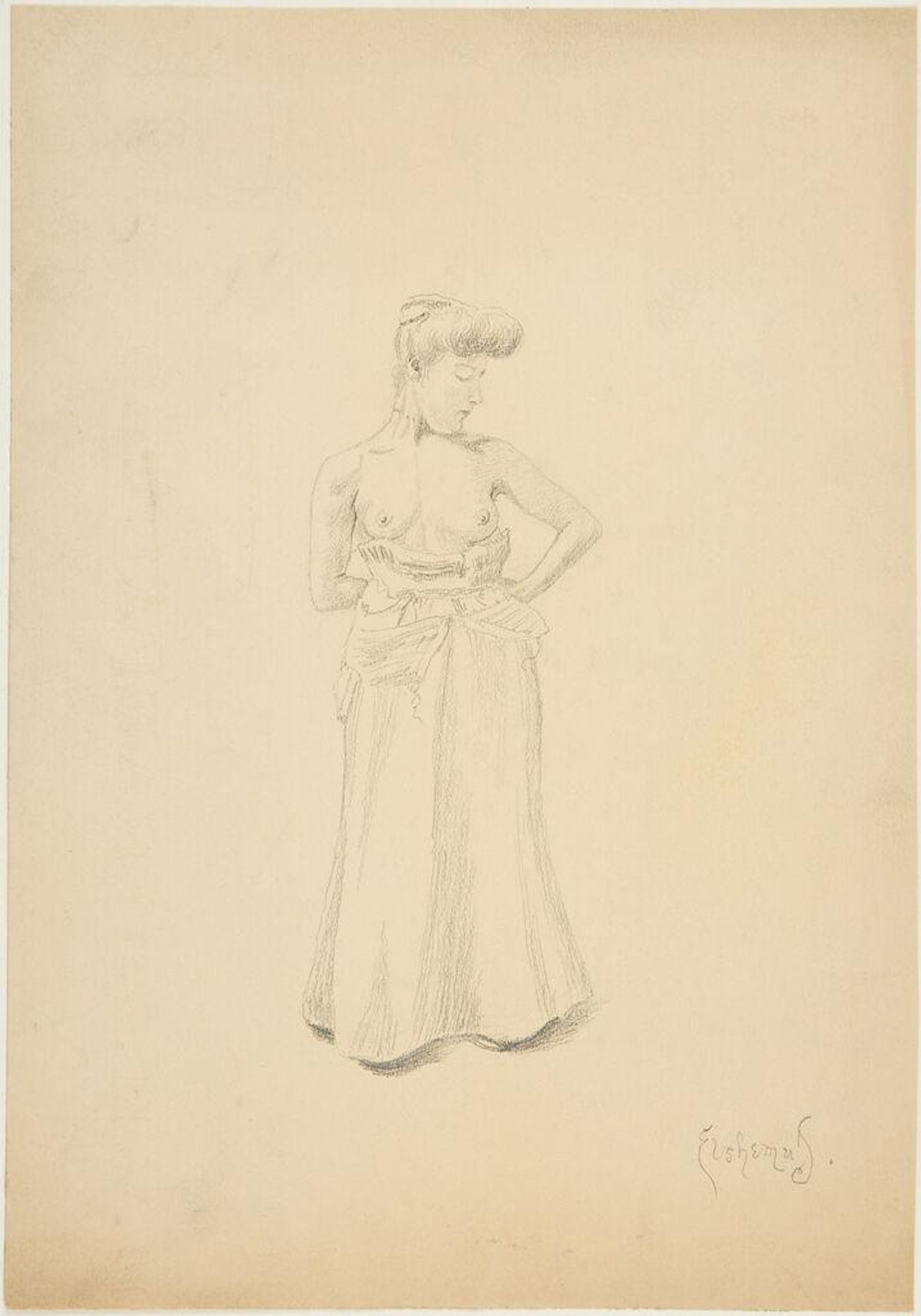 Woman Naked to the Waist by Louis Michel Eilshemius