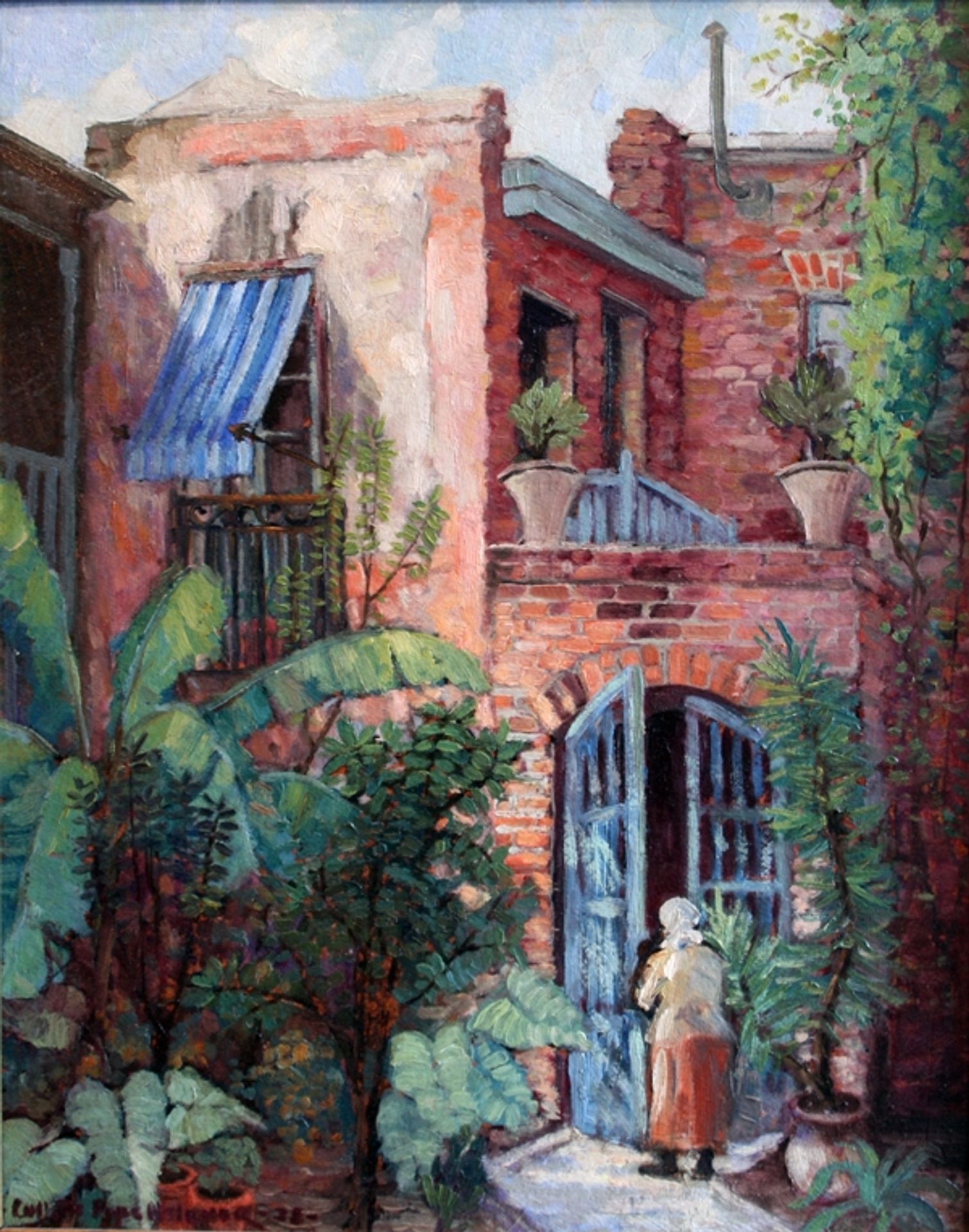 Blue Shutter Patio by Colette Pope Heldner