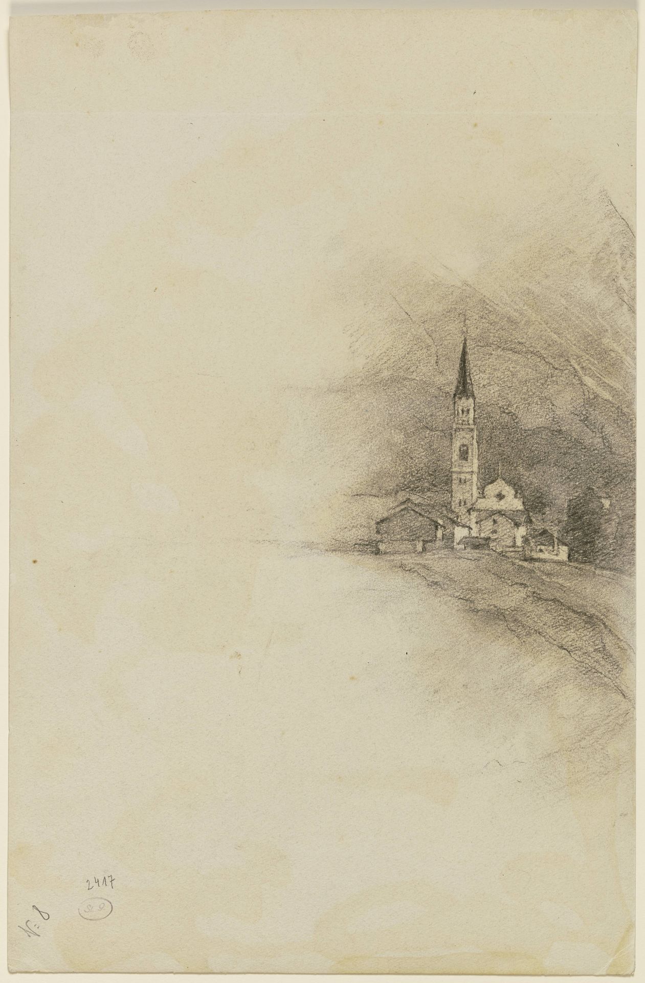 Der Kirchturm von Cortina d'Ampezzo by Louis Eysen